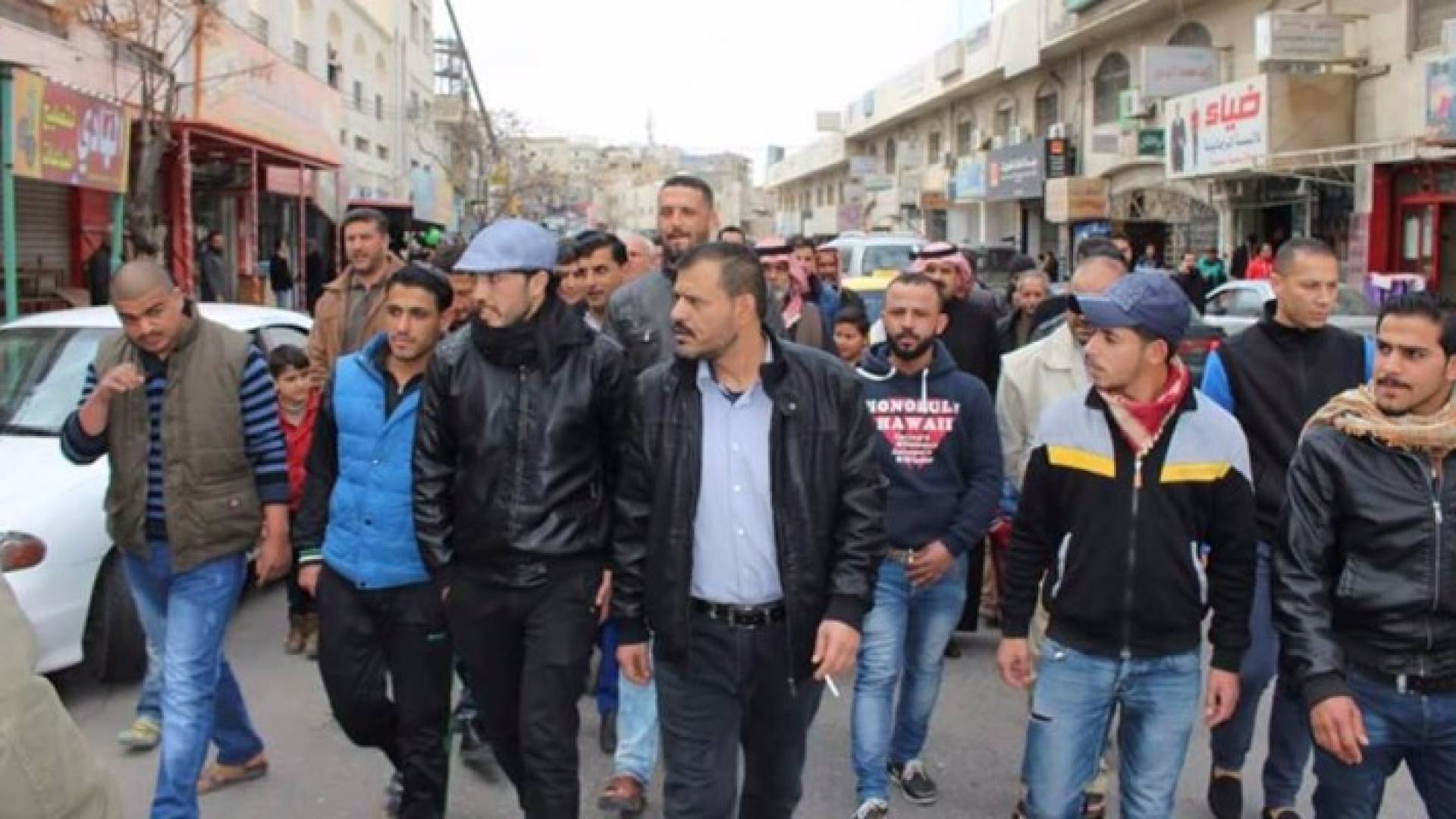 جانب من مسيرة الاحتجاج في الطفيلة 