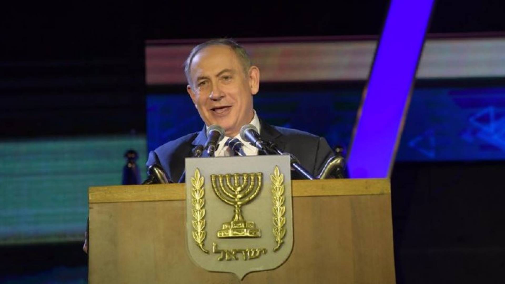 نتنياهو خلال مشاركته في الاحتفال 