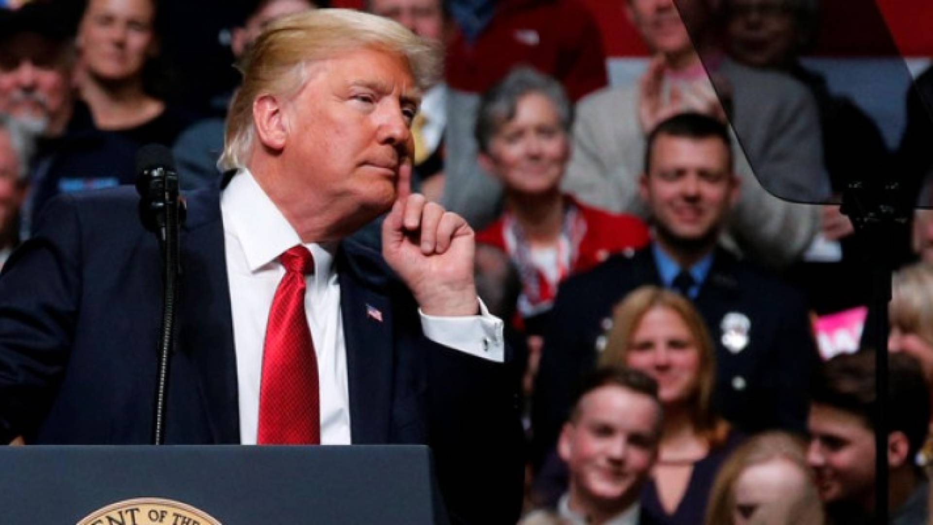 ترامب خلال إلقائه خطابا في ناشفيل