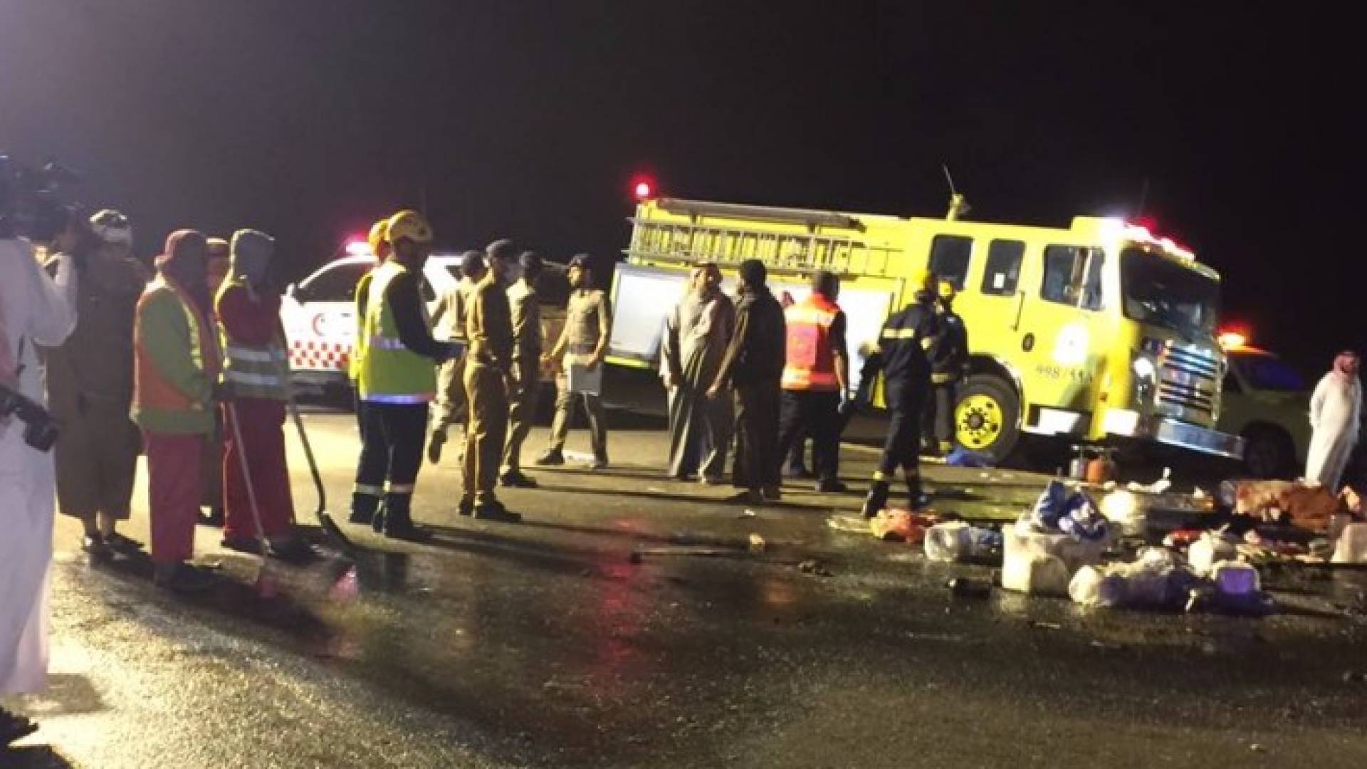 من الحادث المروع الذي وقع على طريق تبوك - المدينة المنورة