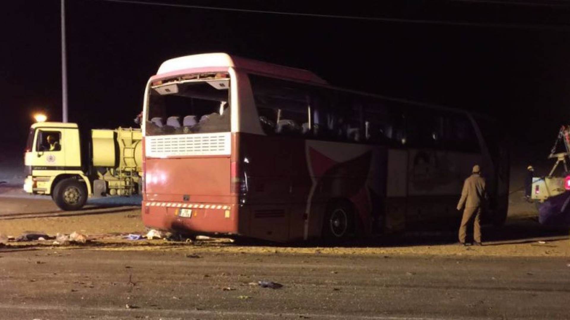 الحافلة التي تعرضت للحادث