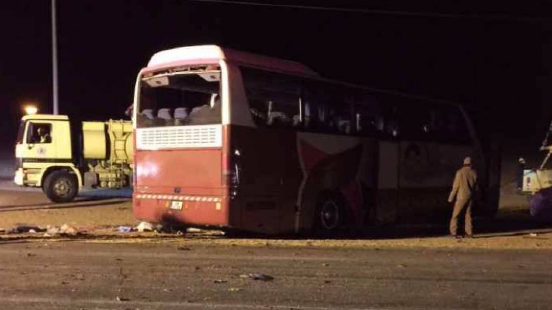 الحافلة التي تعرضت للحادث