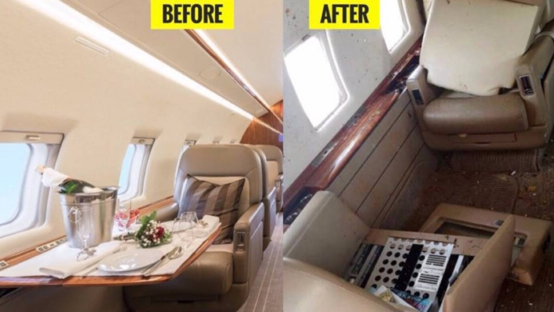 الاضرار التي تعرضت لها الطائرة