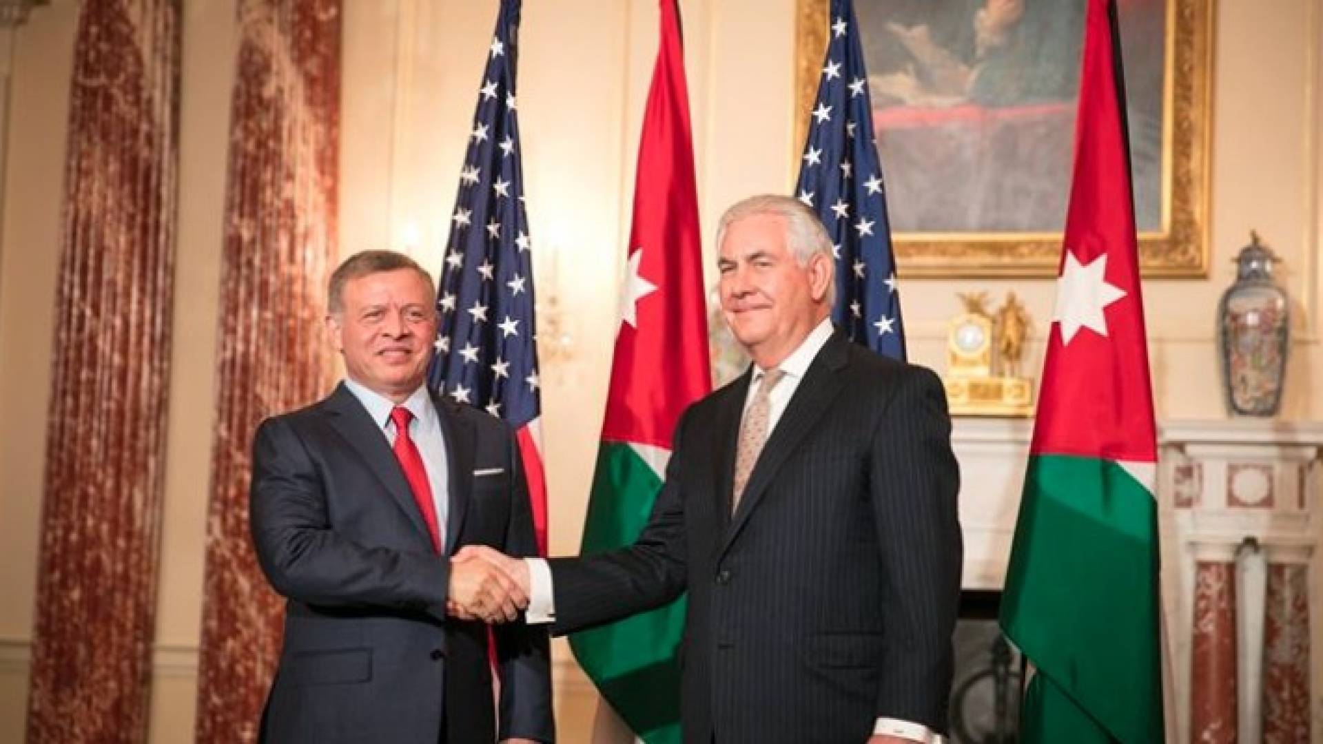 جلالة الملك عبدالله الثاني يلتقي وزير الخارجية الأمريكي ريكس تيلرسون
