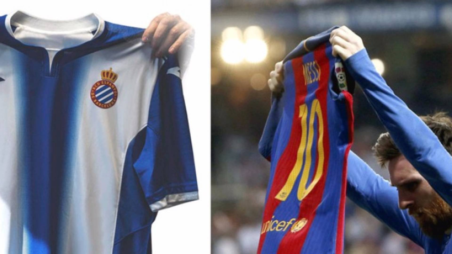 إسبانيول يقلد طريقة احتفال ميسي في الكلاسيكو