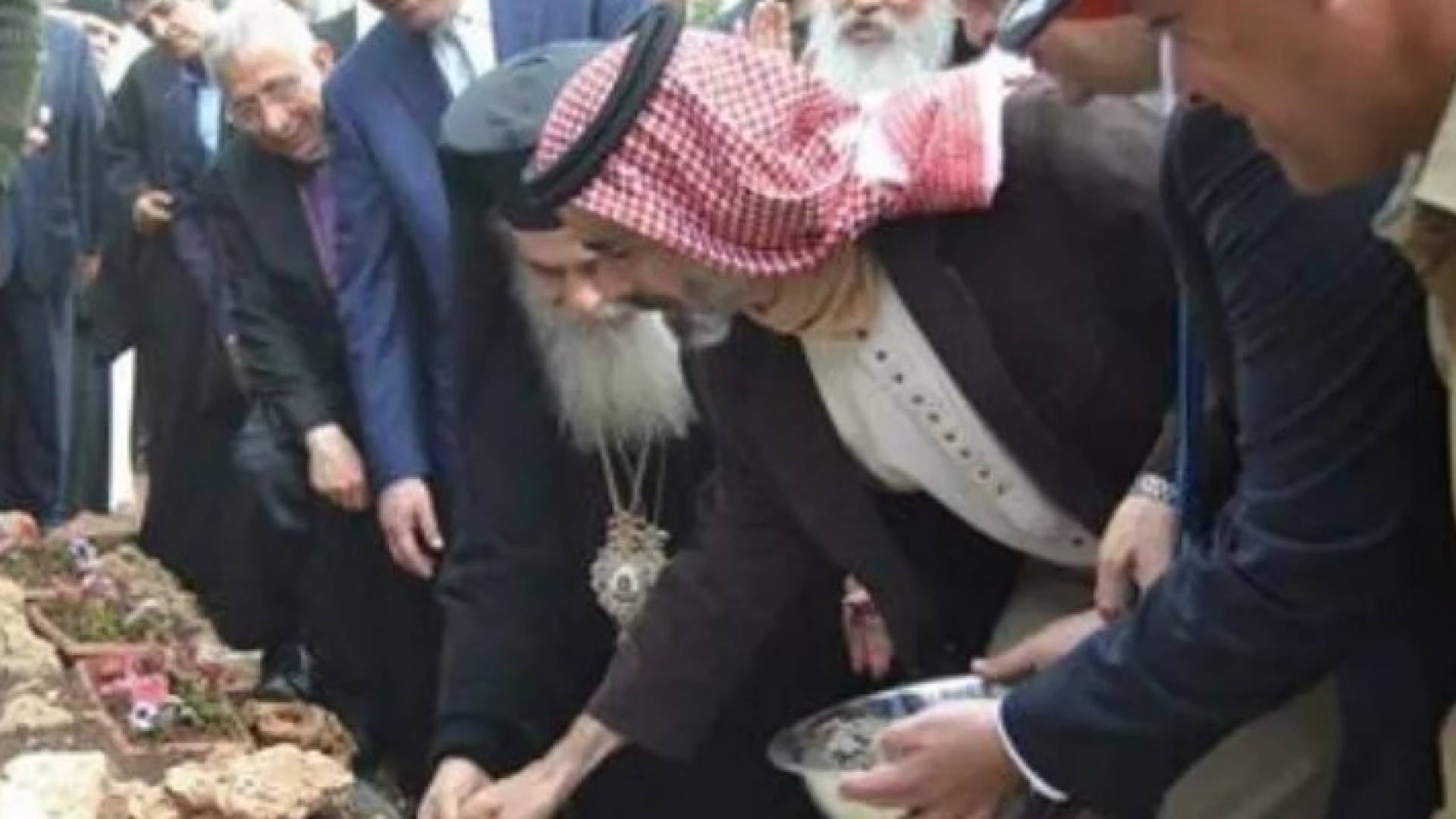 السمو الملكي الامير غازي بن محمد يضع حجر الاساس للمركز الارثوذكسي في دير العذراء ينبوع الحياة بدبين