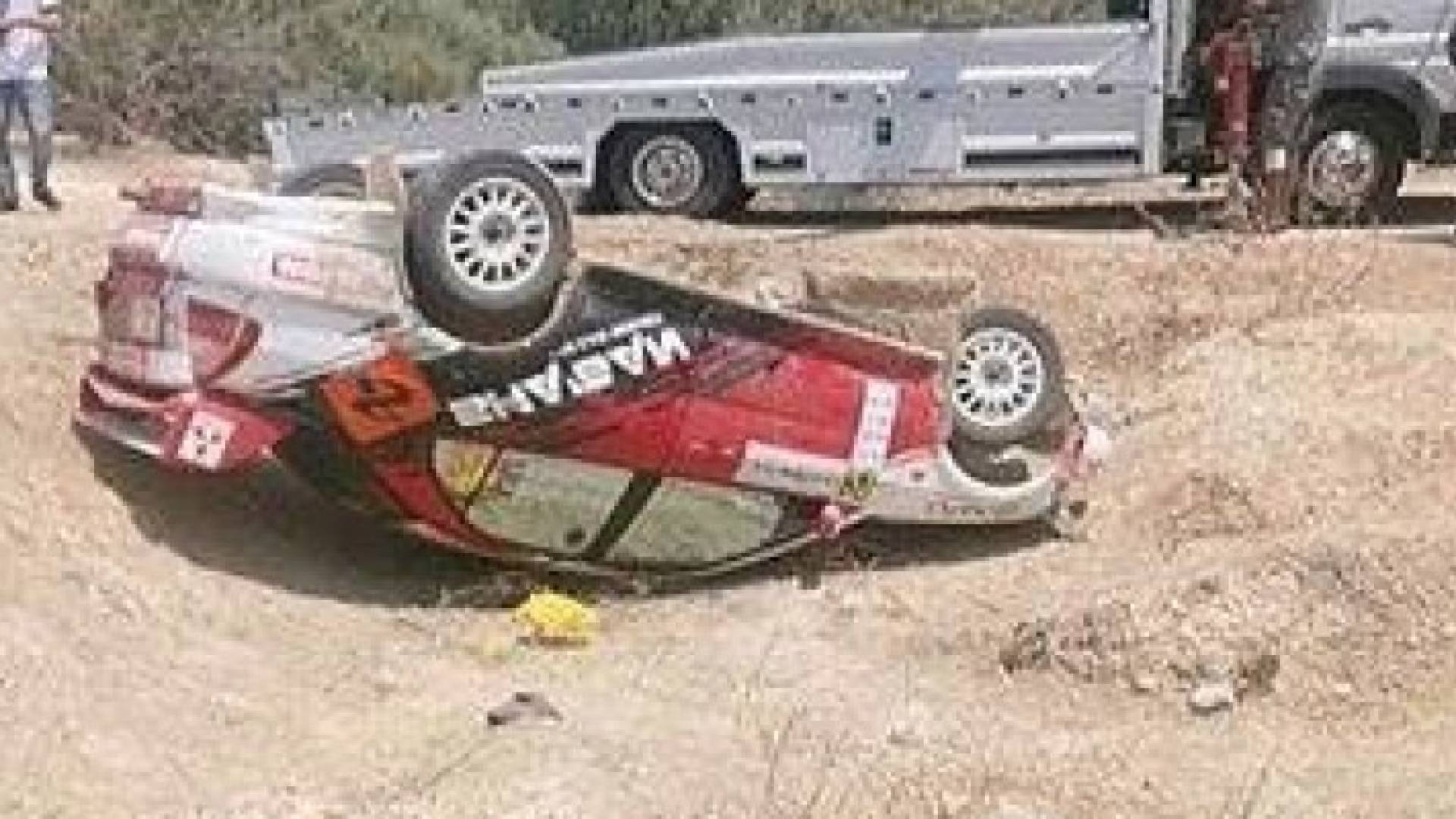 انقلاب سيارة احمد شعبان وخروجه من رالي الأردن