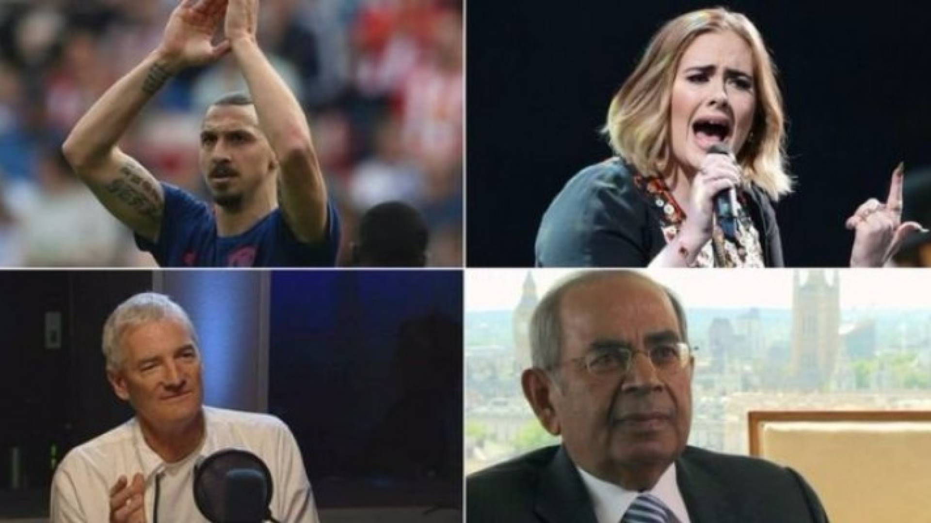 زلاتان أبراهموفيتش كان من الأغنياء الجدد، بينما واصلت أديل وغوبي وجيمس دايسون جنى الثروات