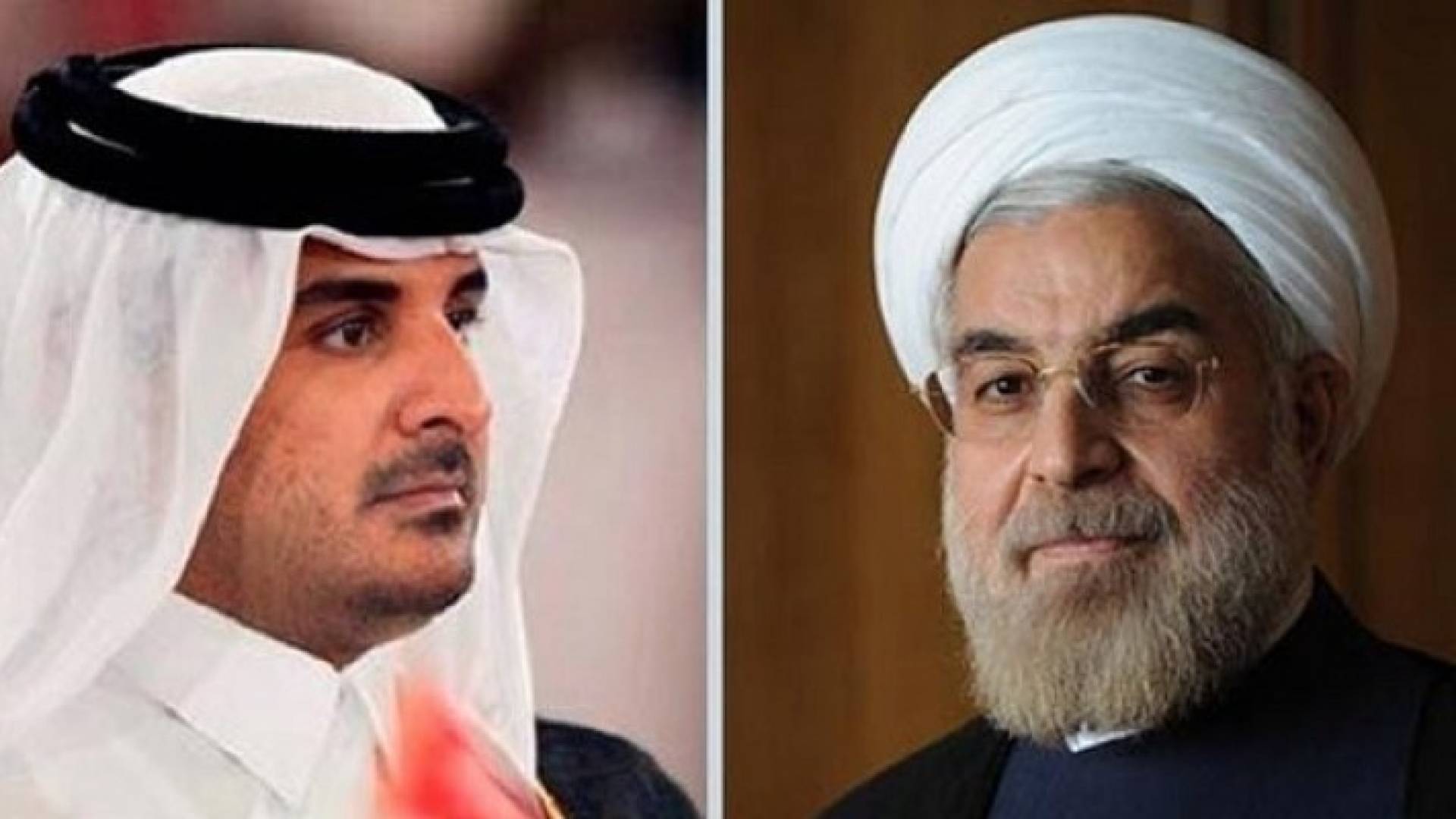 أمير قطر تميم بن حمد والرئيس الإيراني حسن روحاني