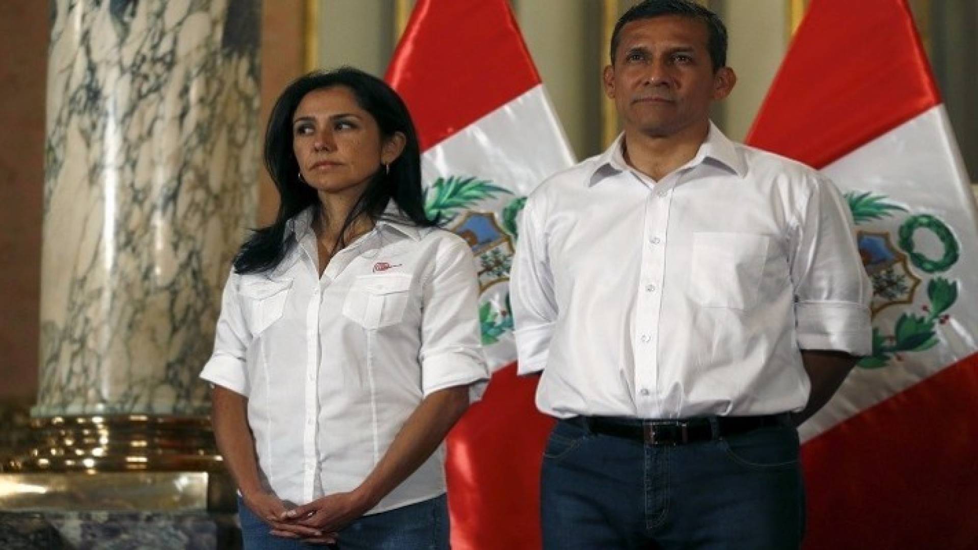 رئيس بيرو السابق، أويانتا هومالا، وعقيلته نادين هيريديا