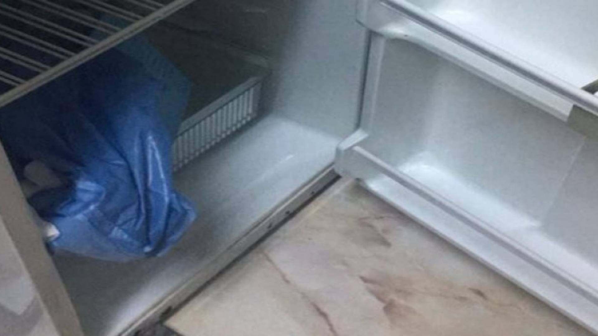 الصورة من مواقع التواصل الاجتماعي - لجثة طفل داخل ثلاجة طعام 