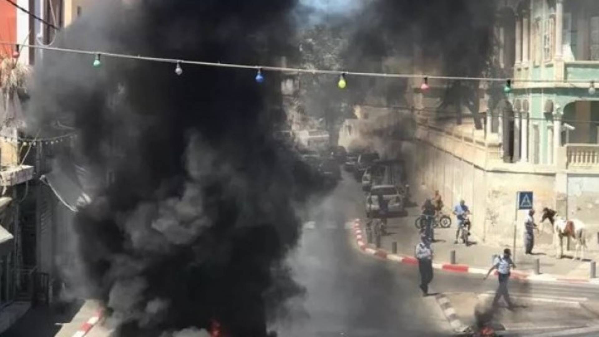 جانب من المواجهات التي اندلعت في يافا 