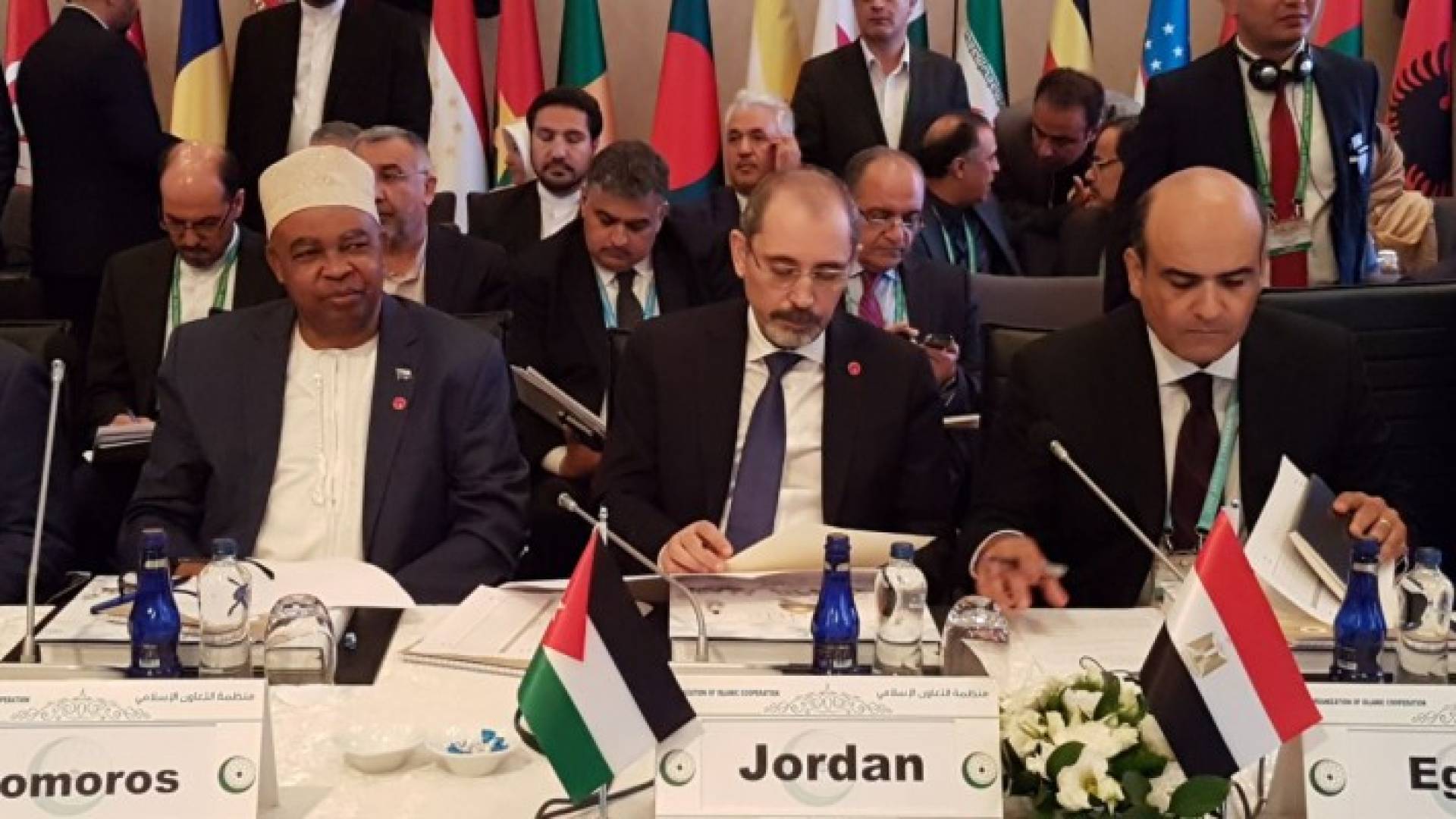 الصفدي خلال مشاركته بالاجتماع