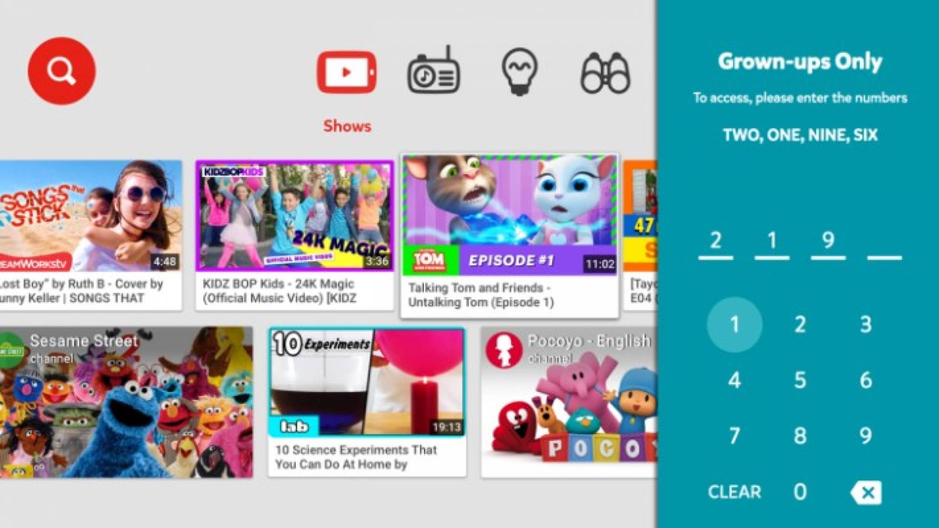 يوتيوب للأطفال Youtube Kids متوفر الآن لأجهزة التلفاز العاملة بنظام أندرويد