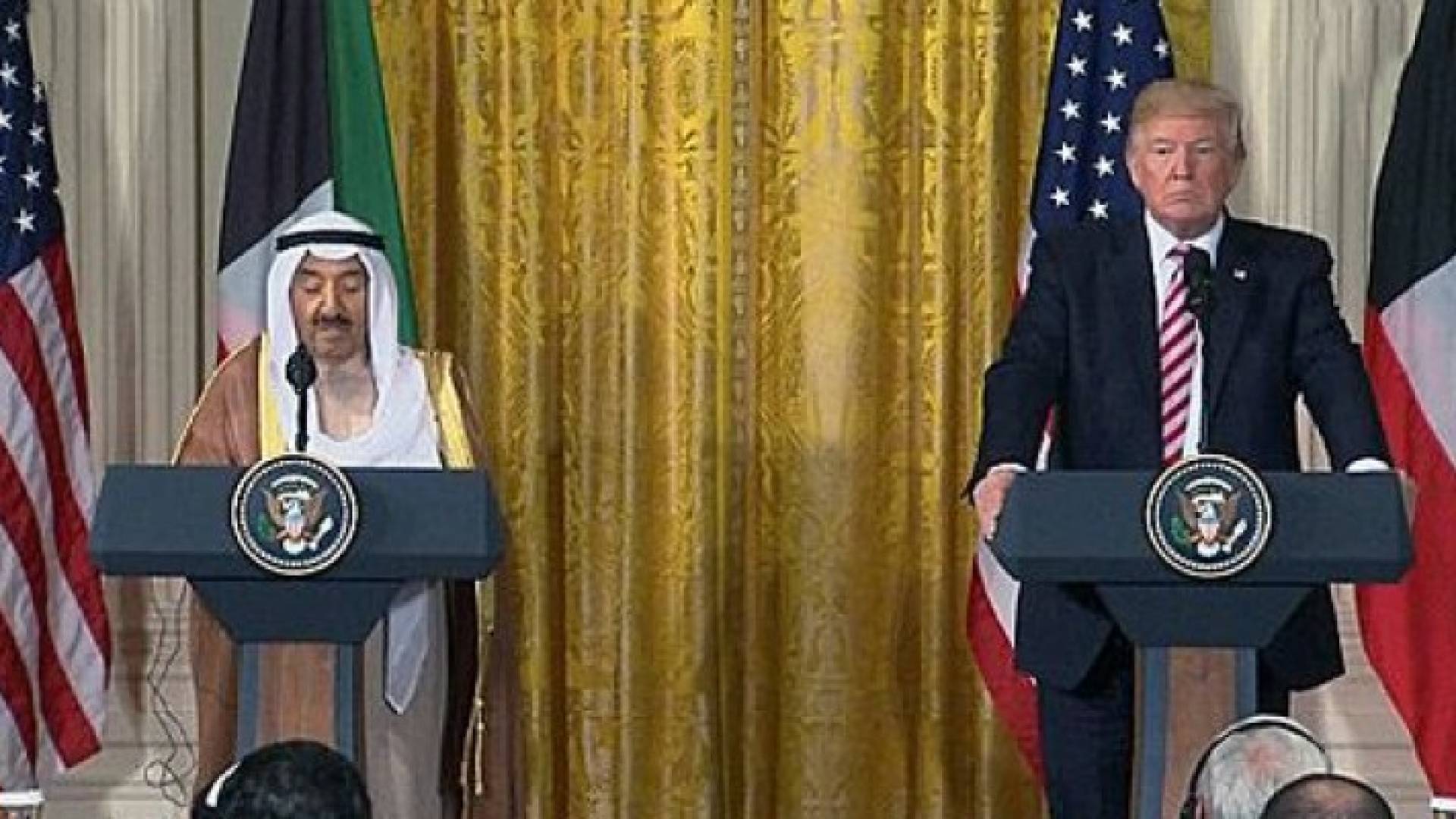 أمير الكويت الشيخ صباح الأحمد الجابر الصباح والرئيس الأميركي دونالد ترمب