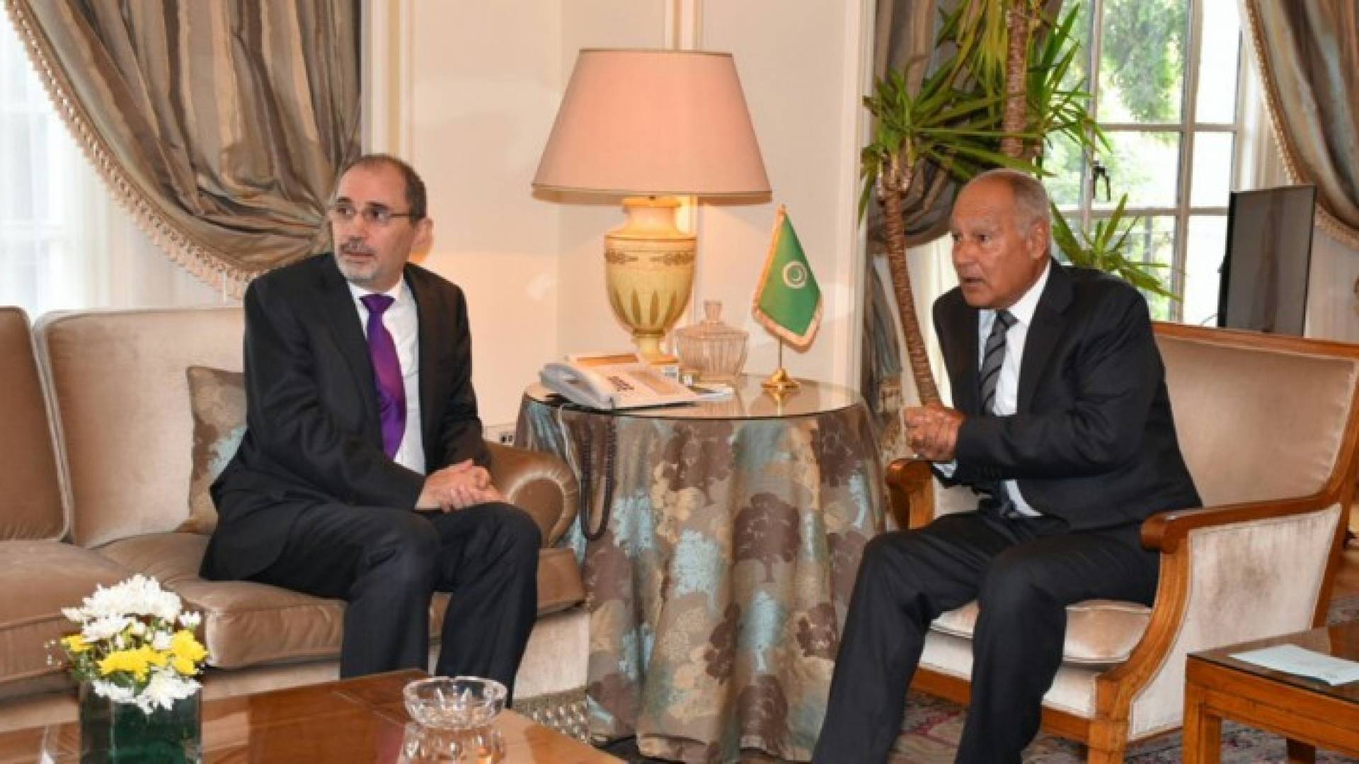 جانب من اجتماع الصفدي مع ابو الغيط 