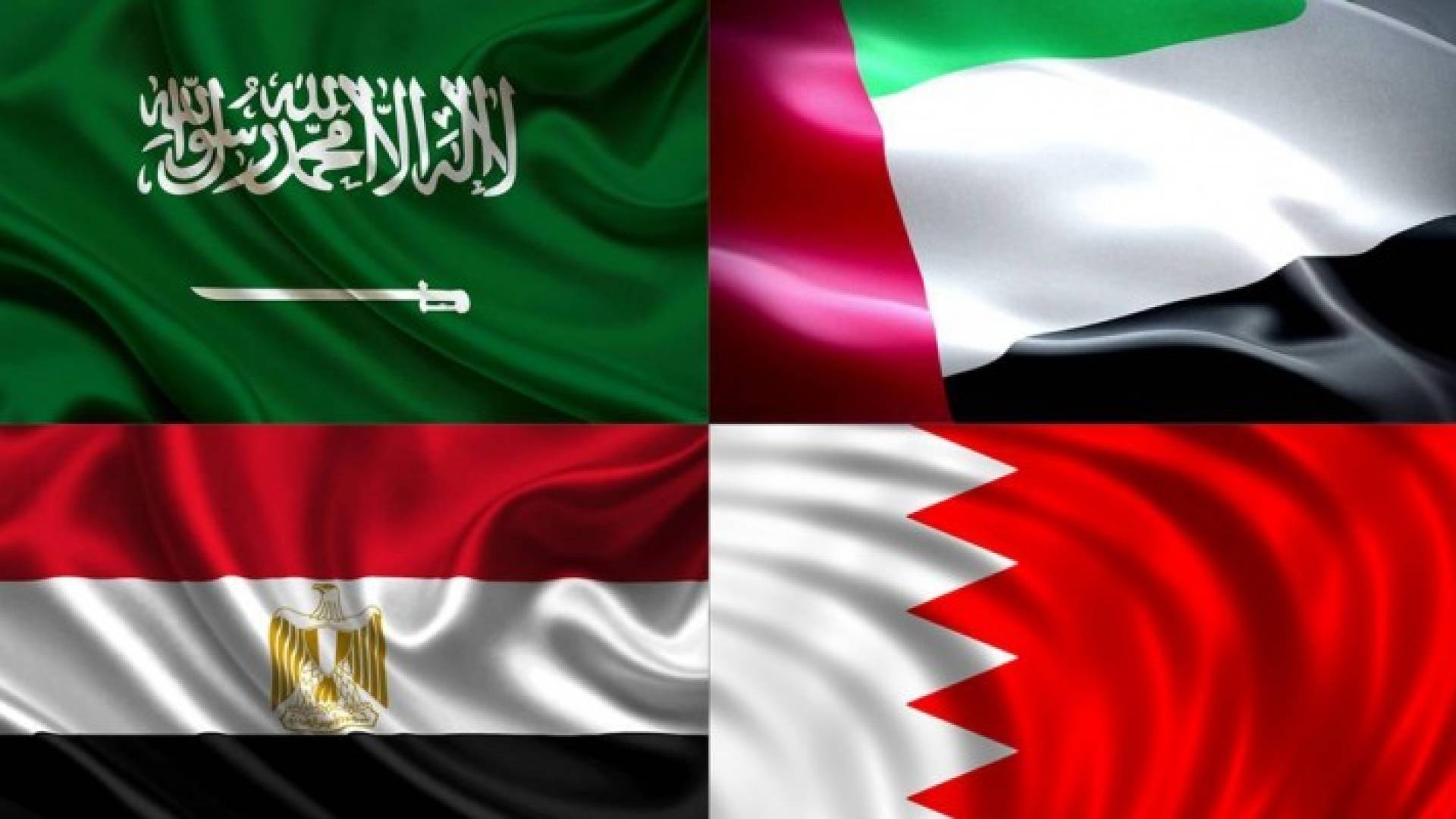 أعلام مصر والإمارات والسعودية والبحرين