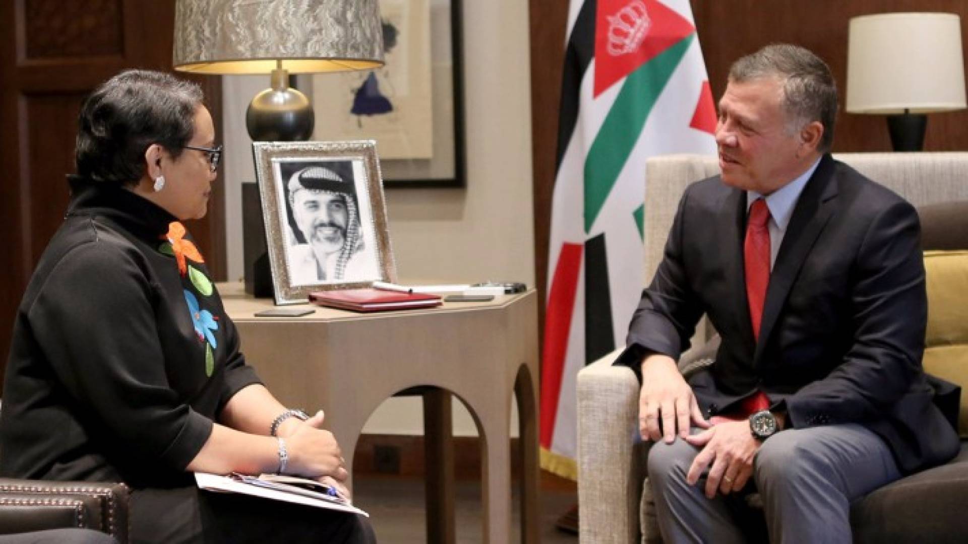 الملك عبدالله الثاني ووزيرة الخارجية الإندونيسية ريتنو مارسودي
