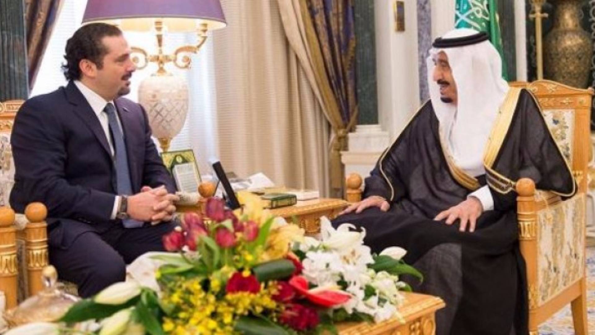 لقاء سابق بين الملك سلمان وسعد الحريري 