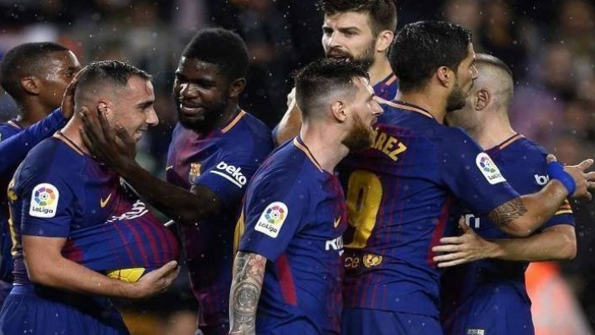 من مباراة برشلونة وفريق فالنسيا