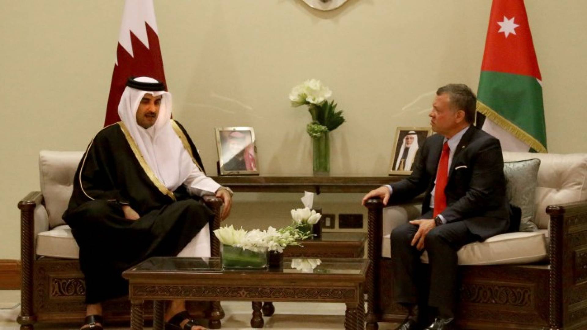 الملك عبد الله الثاني والشيخ تميم بن حمد آل ثاني