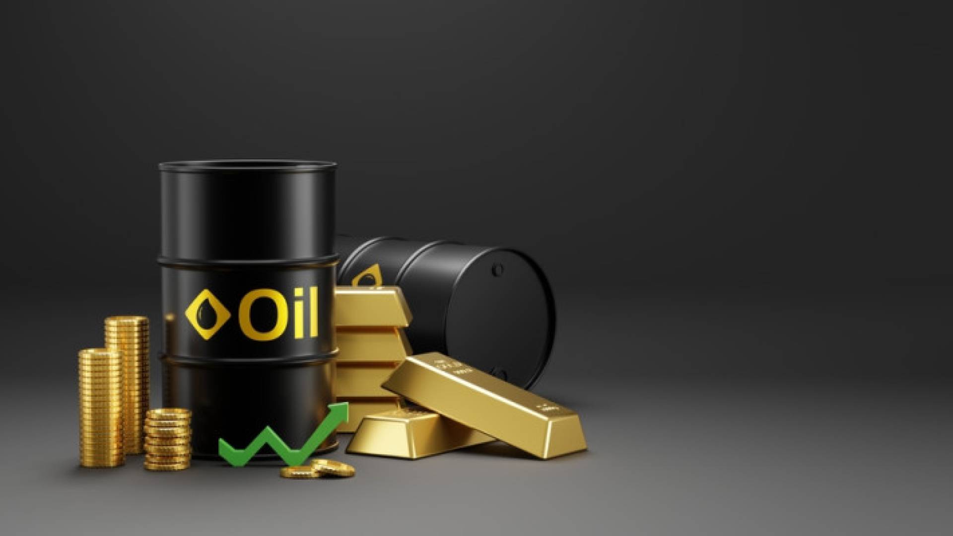 سبائك ذهب وبرميل نفط