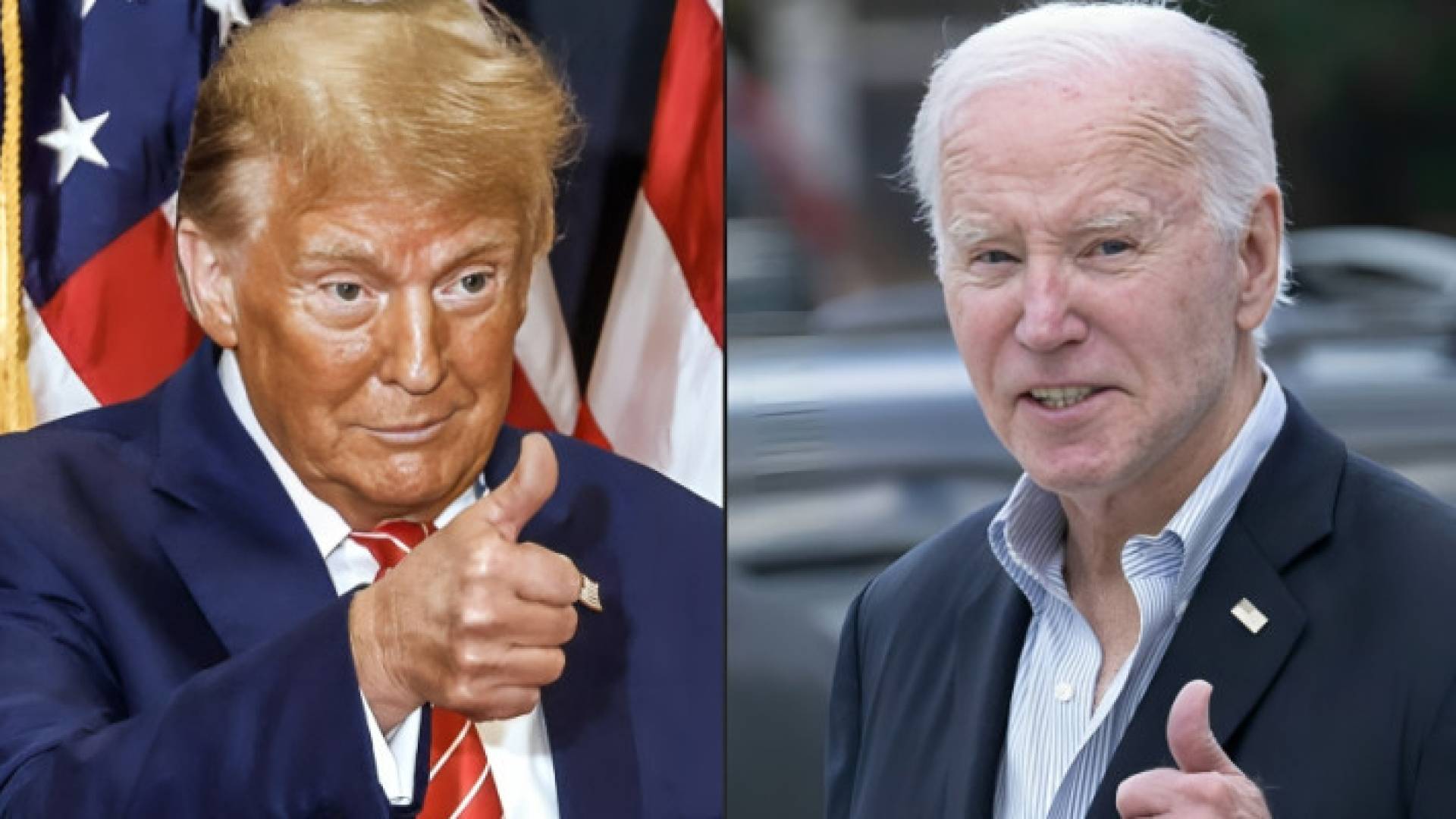 الرئيس الأمريكي جو بايدن والرئيس الأمريكي السابق دونالد ترمب