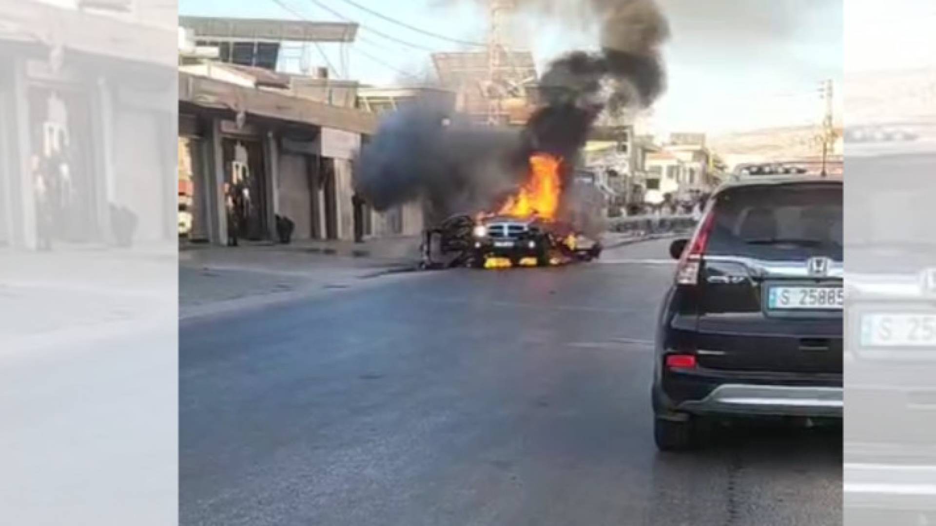 السيارة التي استهدفها الاحتلال في البقاع