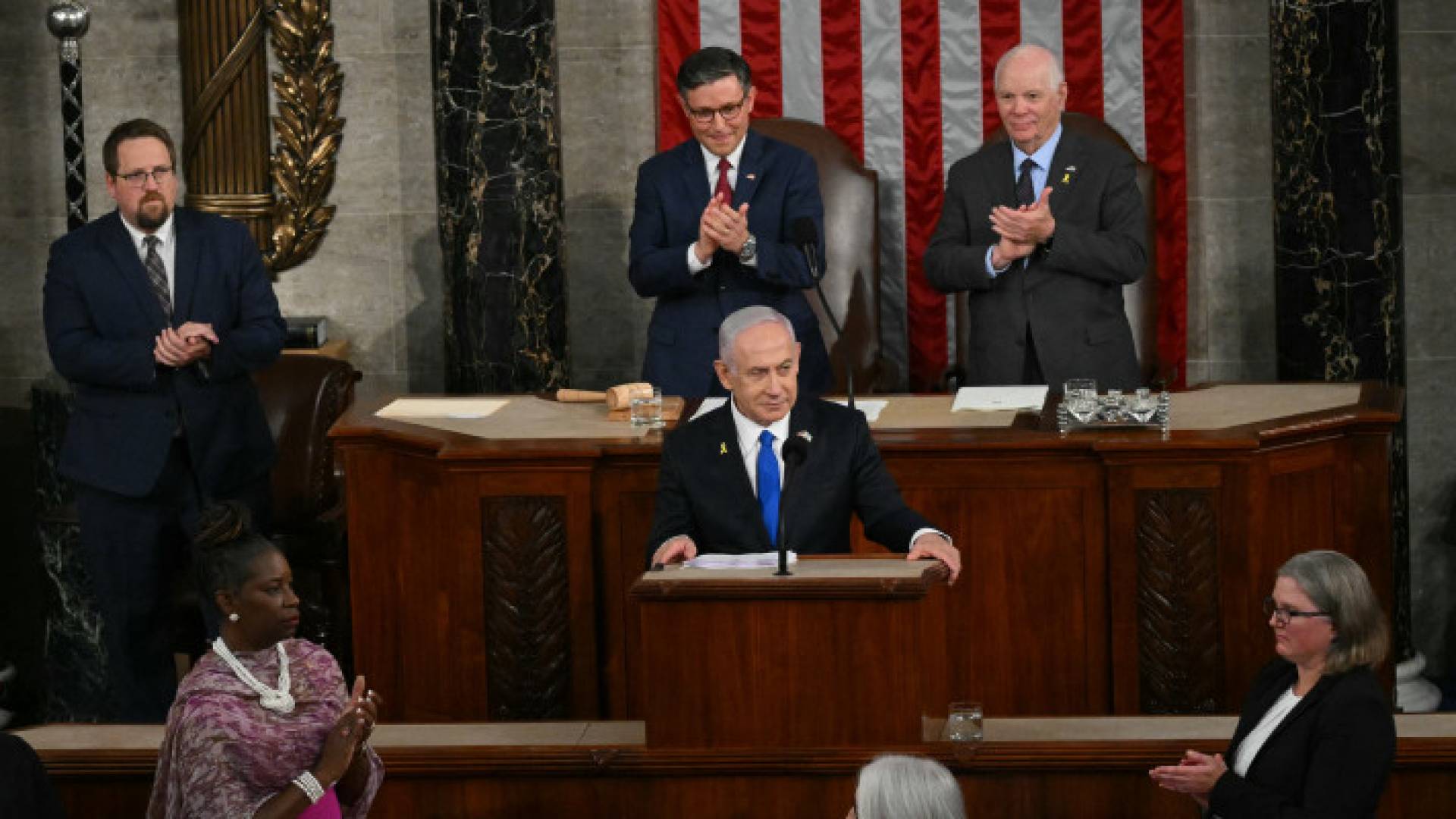 رئيس وزراء الاحتلال الإسرائيلي بنيامين نتنياهو أمام الكونغرس الأمريكي
