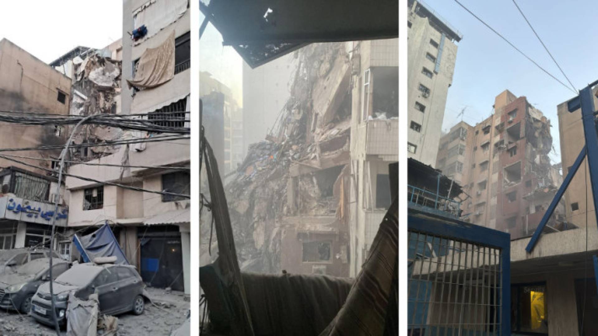 موقع الانفجار في الضاحية الجنوبية في العاصمة اللبنانية بيروت