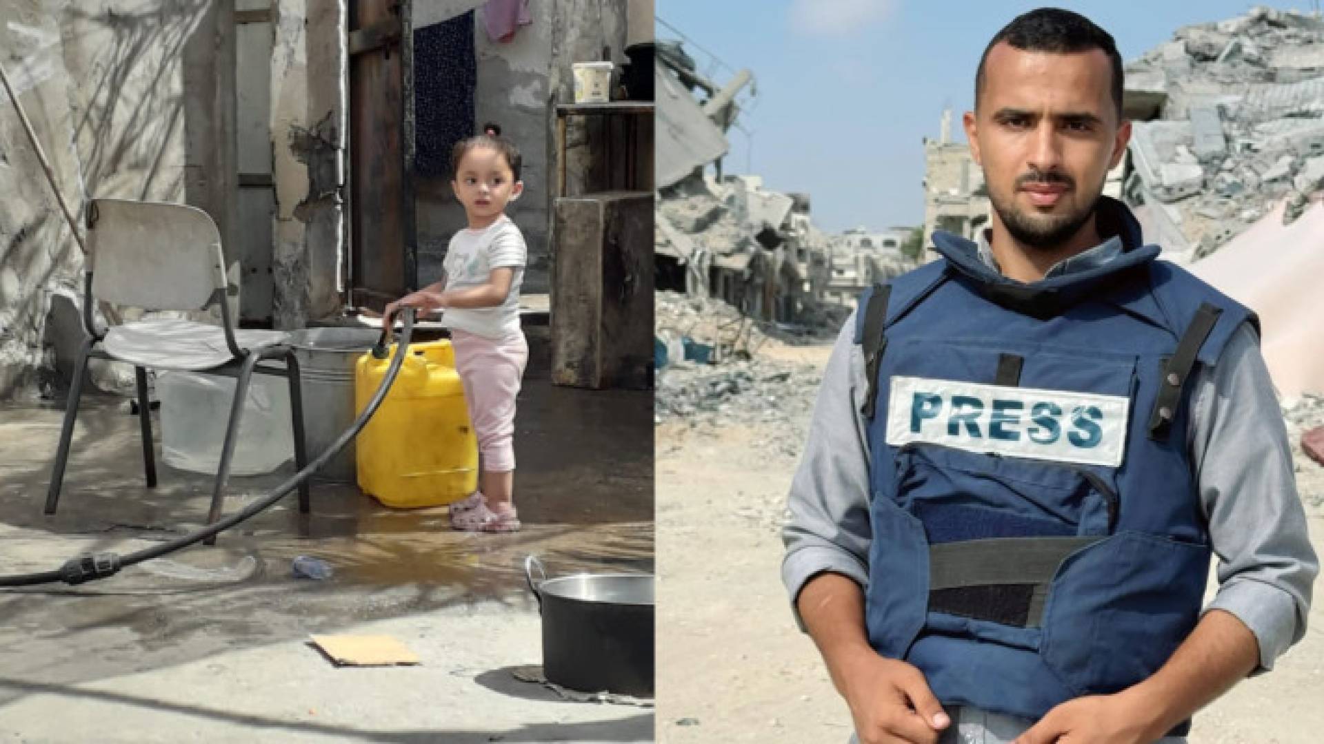 صورة الصغيرة زينة (يسارا) ووالدها الشهيد (يمينا)