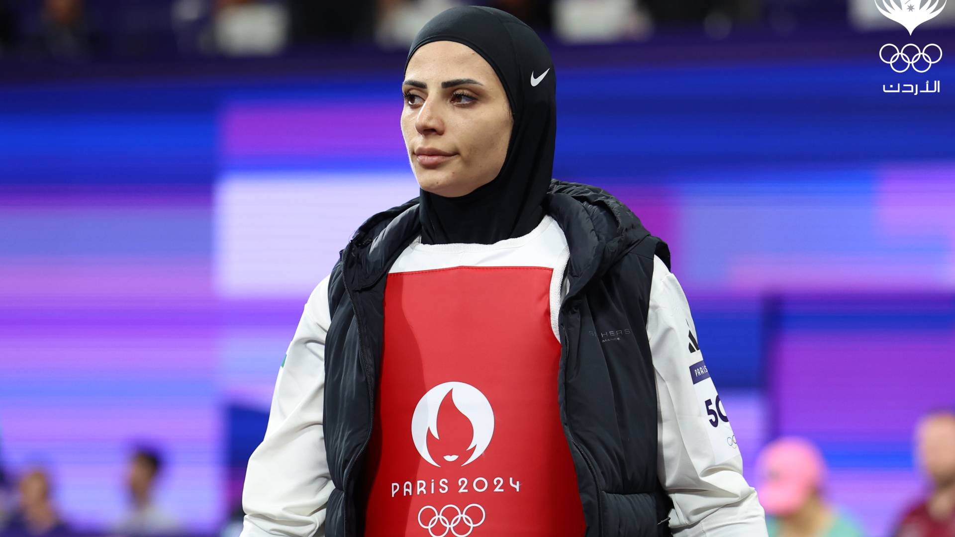 من نزال لاعبة المنتخب الوطني للتايكواندو جوليانا الصادق أمام اللاعبة الصينية