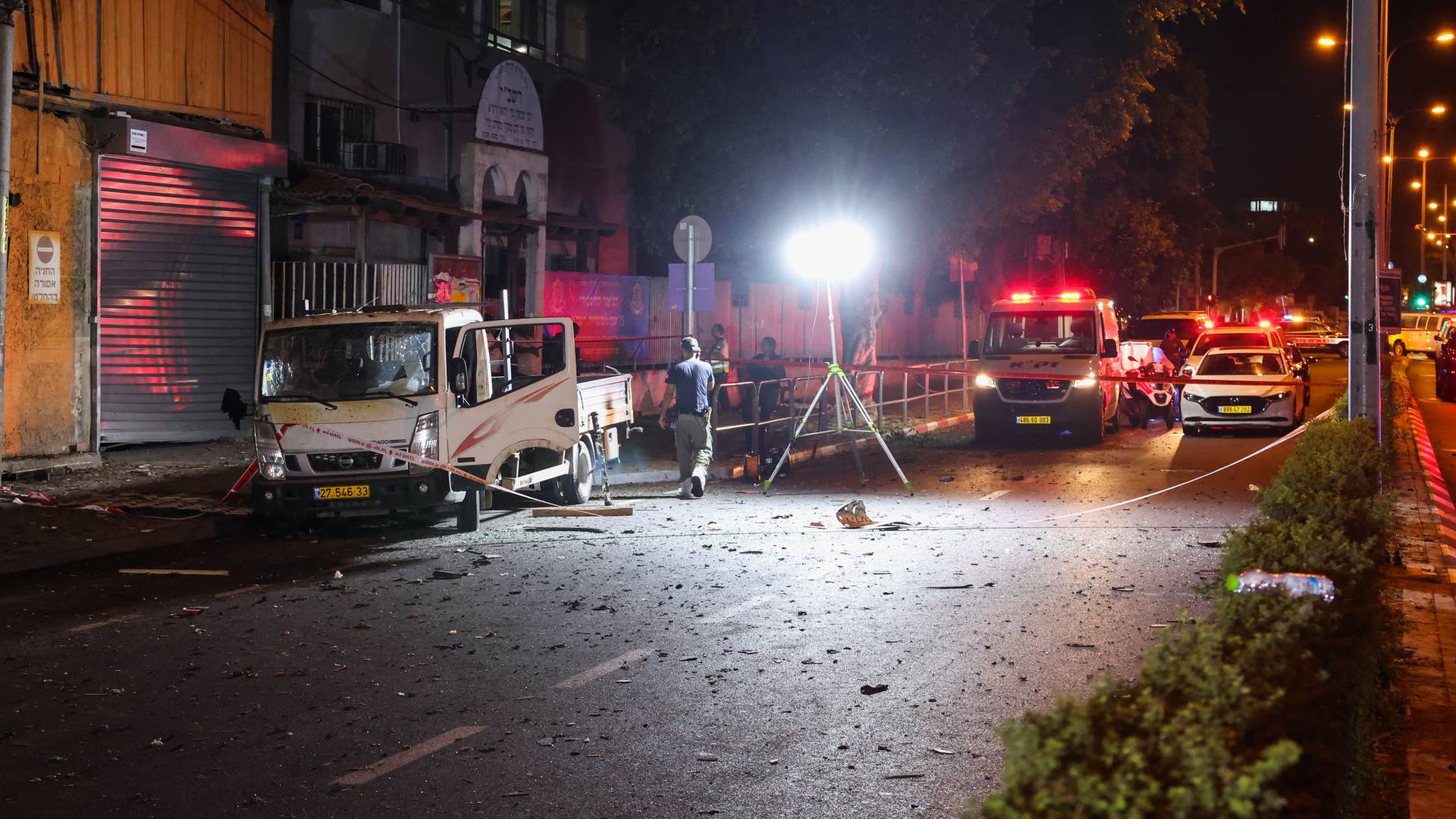موقع عملية انفجار مركبة في تل أبيب