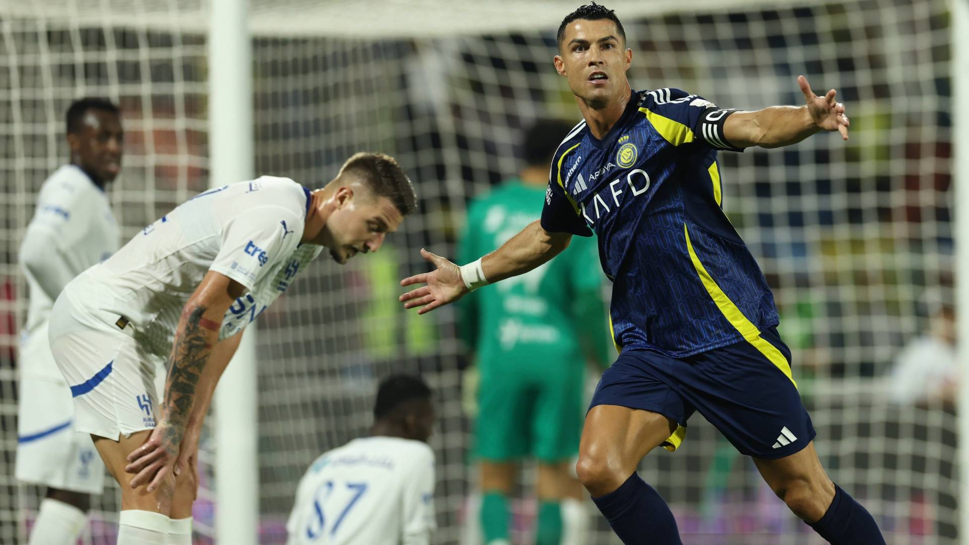 من مباراة الهلال والنصر في كاس السوبر السعودي