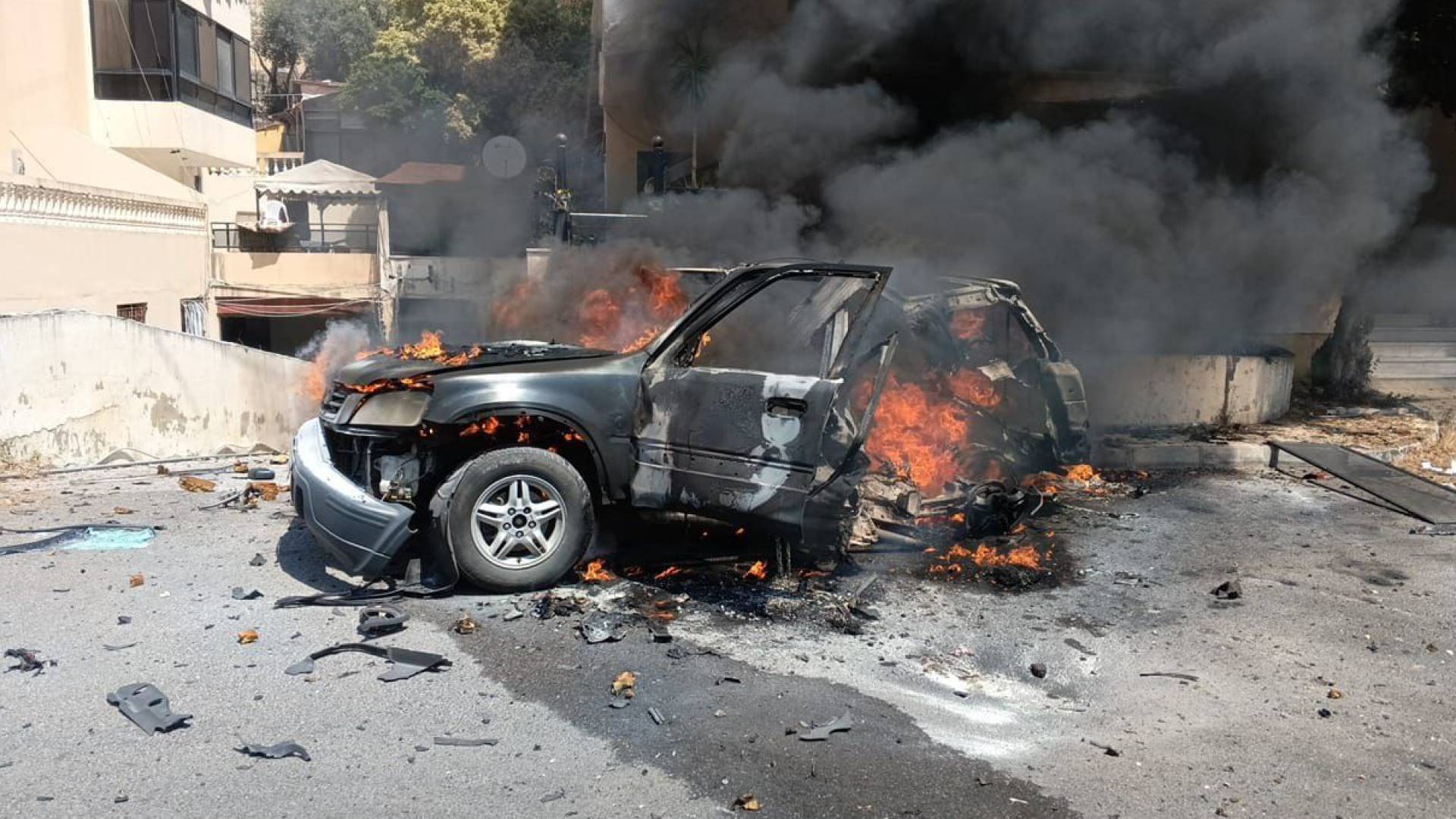 المركبة التي استهدفتها مسيرة تابعة للاحتلال