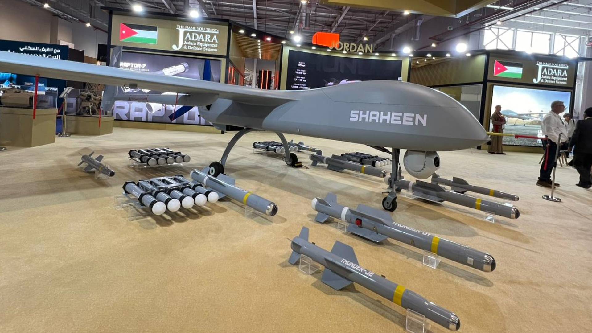 طائرة منظومة الشاهين الأردنية خلال معرض سوفكس 2024
