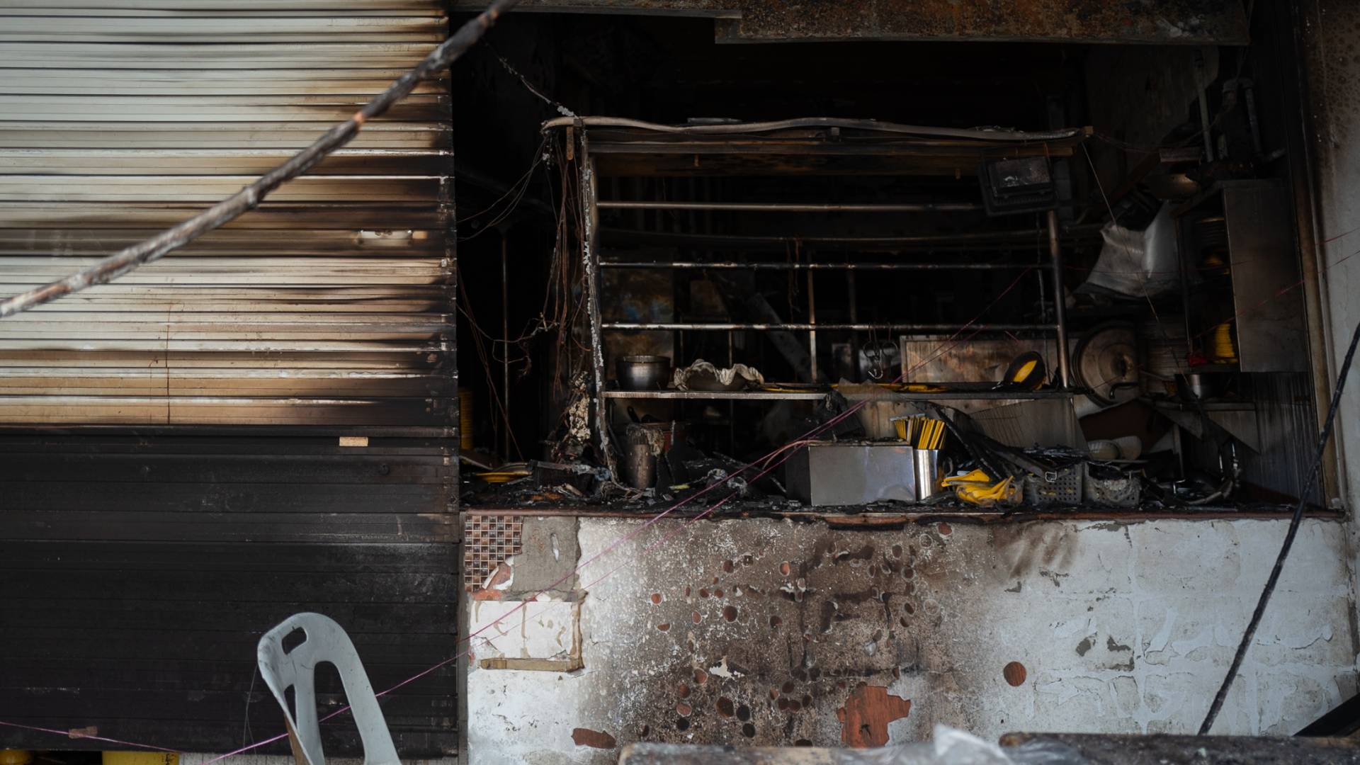 صورت تعبر عن حريق