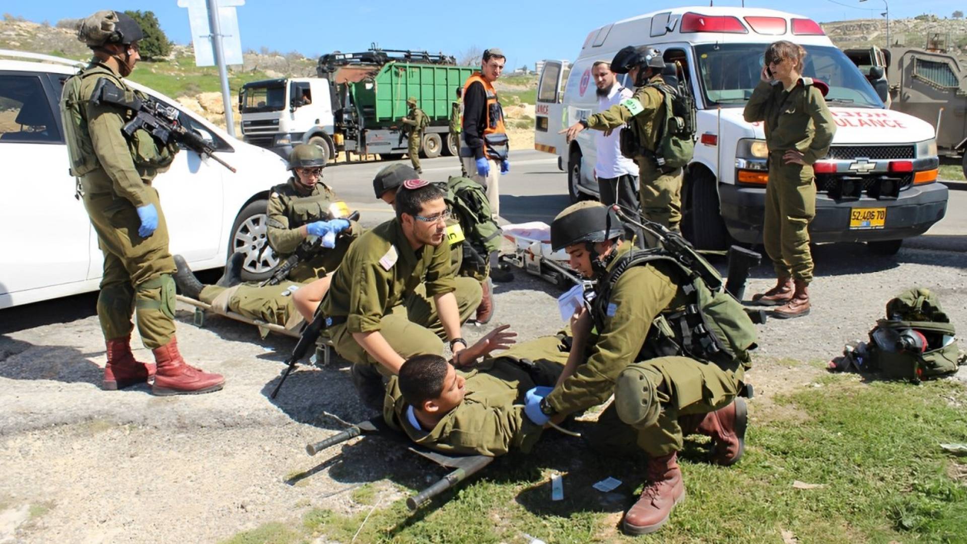 صورة تعبر عن إصابة جنود للاحتلال