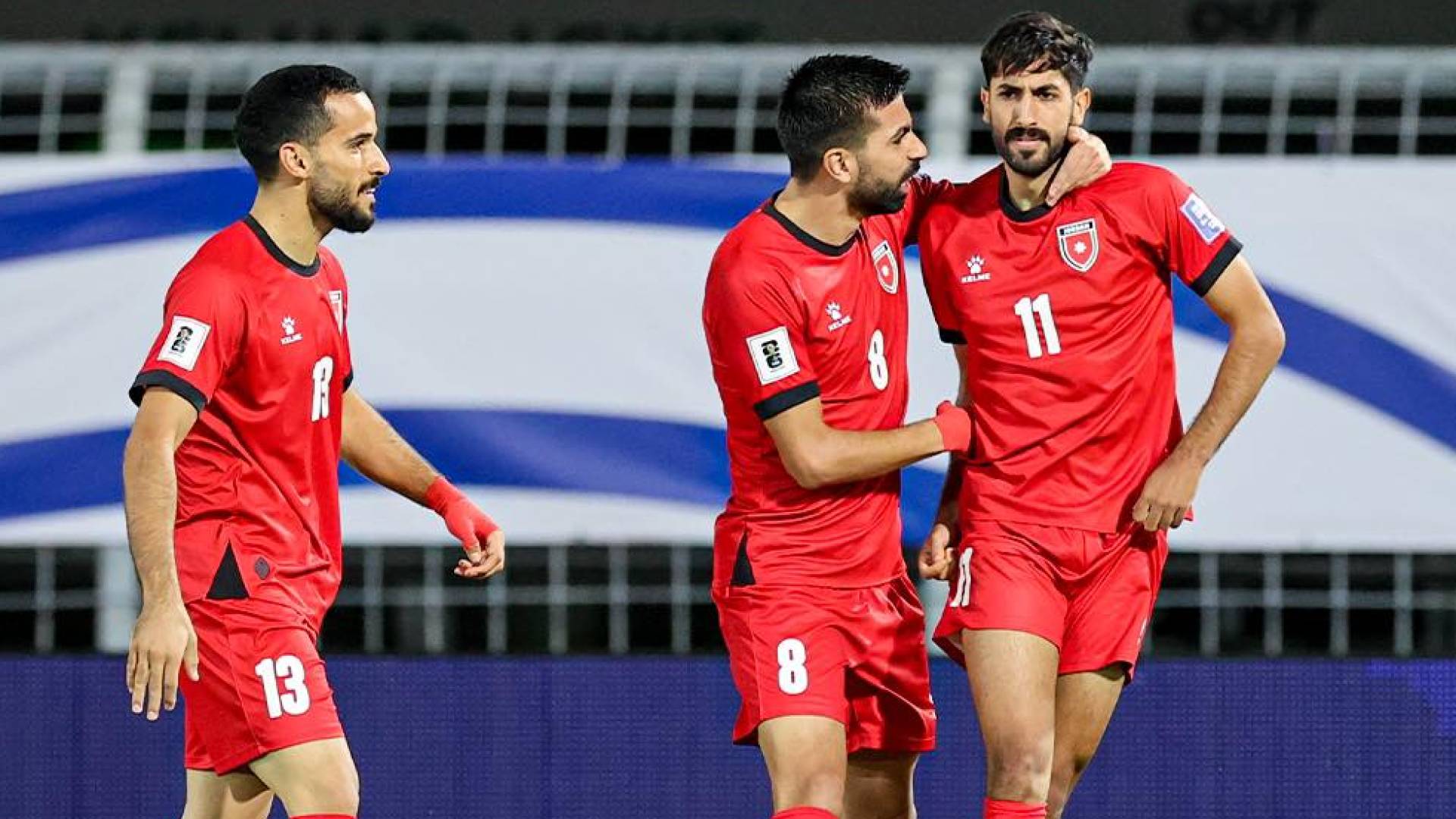 لاعبو منتخب النشامى في مباراة سابقة