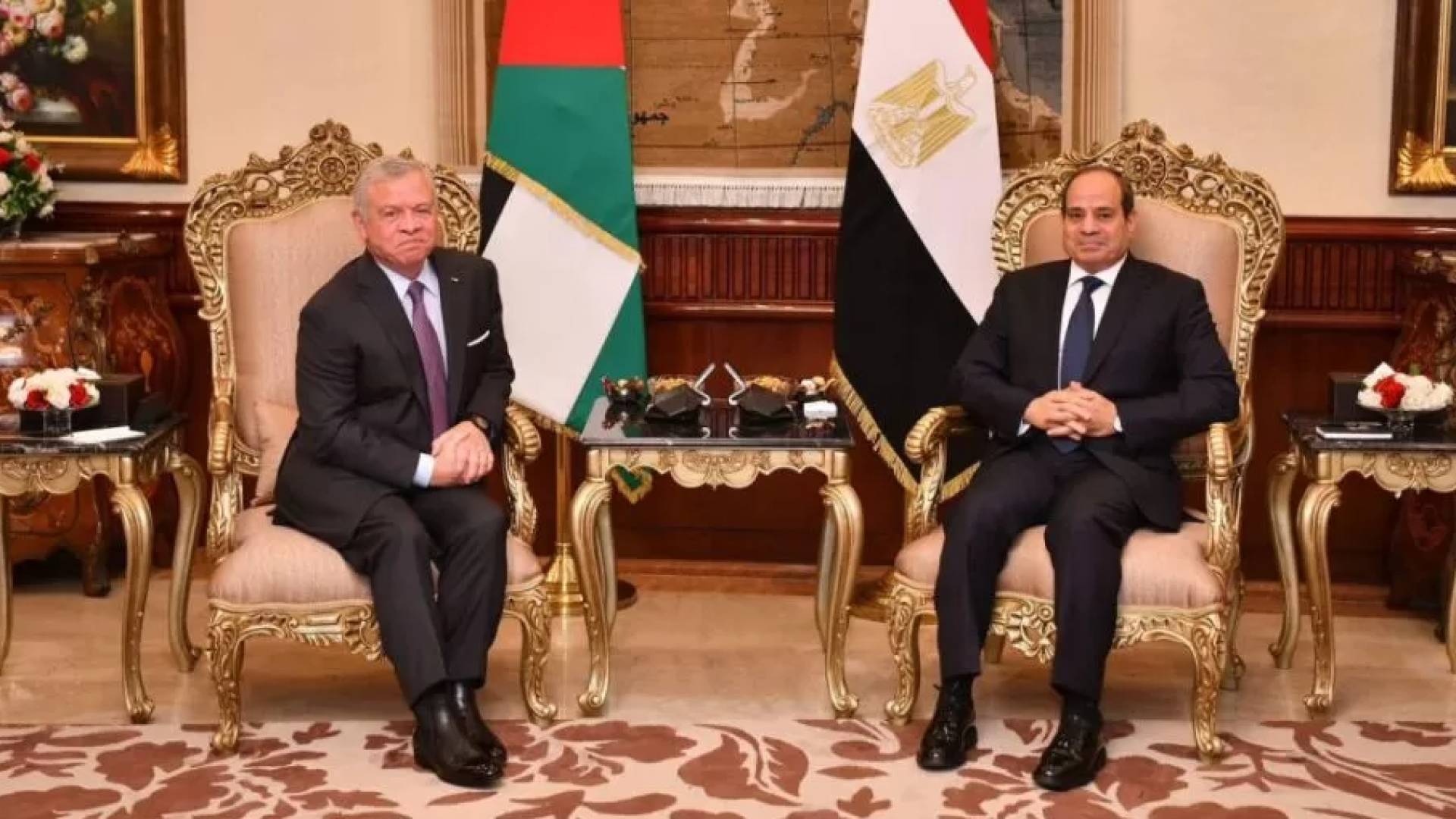 الملك عبدالله الثاني والرئيس المصري عبدالفتاح السيسي