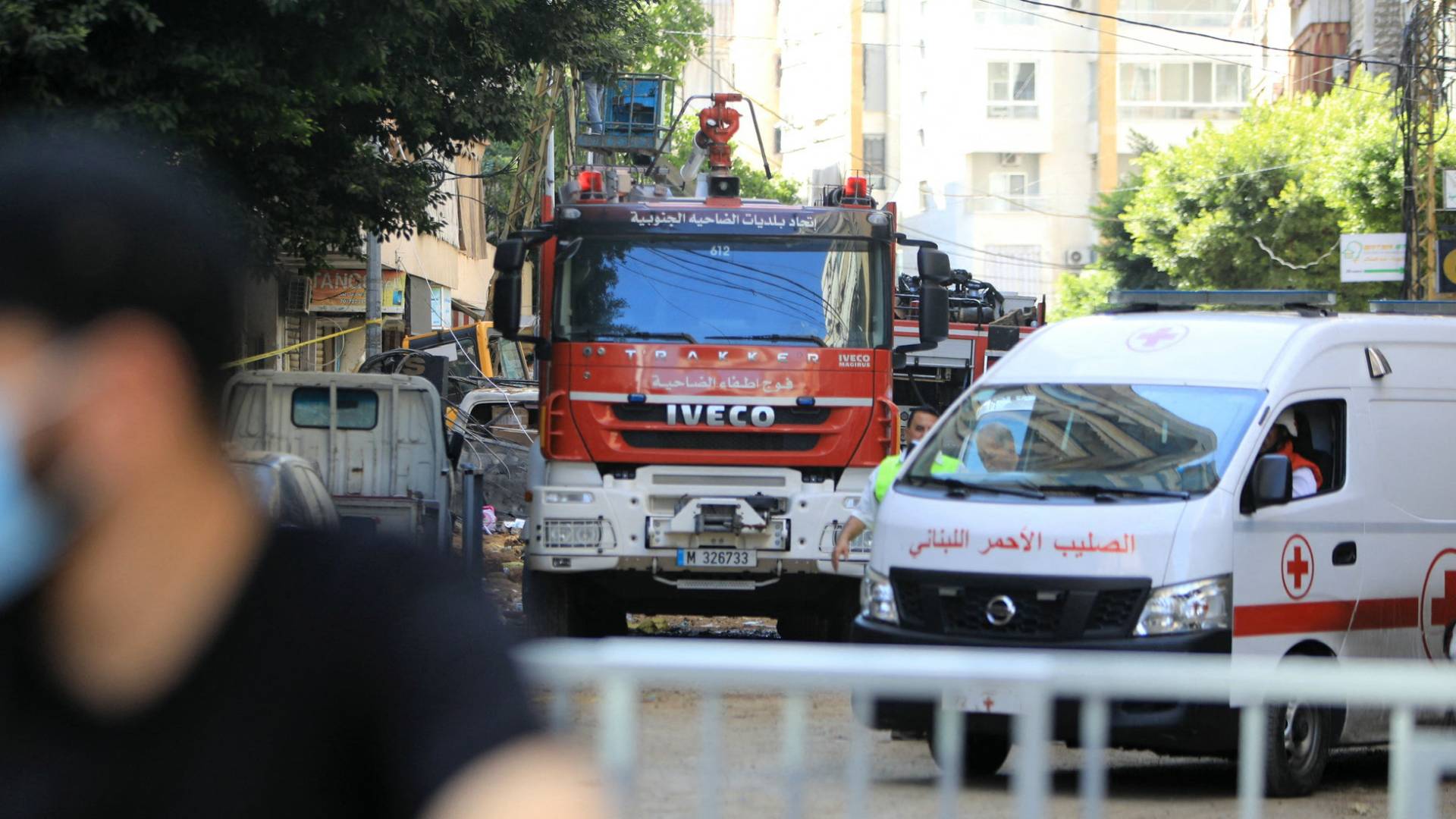 سيارة إسعاف في لضاحية الجنوبية لبيروت