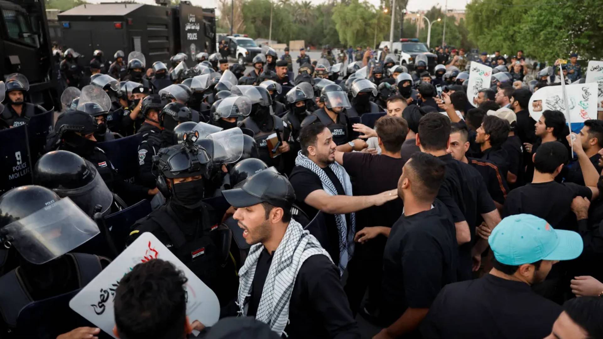 خلال اشتباك الحشود مع أجهزة الامن العراقية