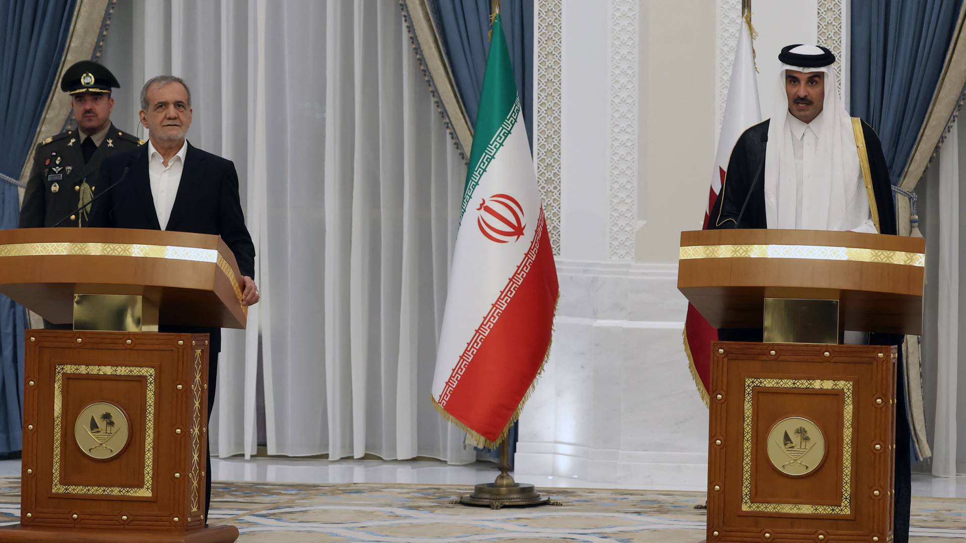 أمير قطر  والرئيس الإيراني