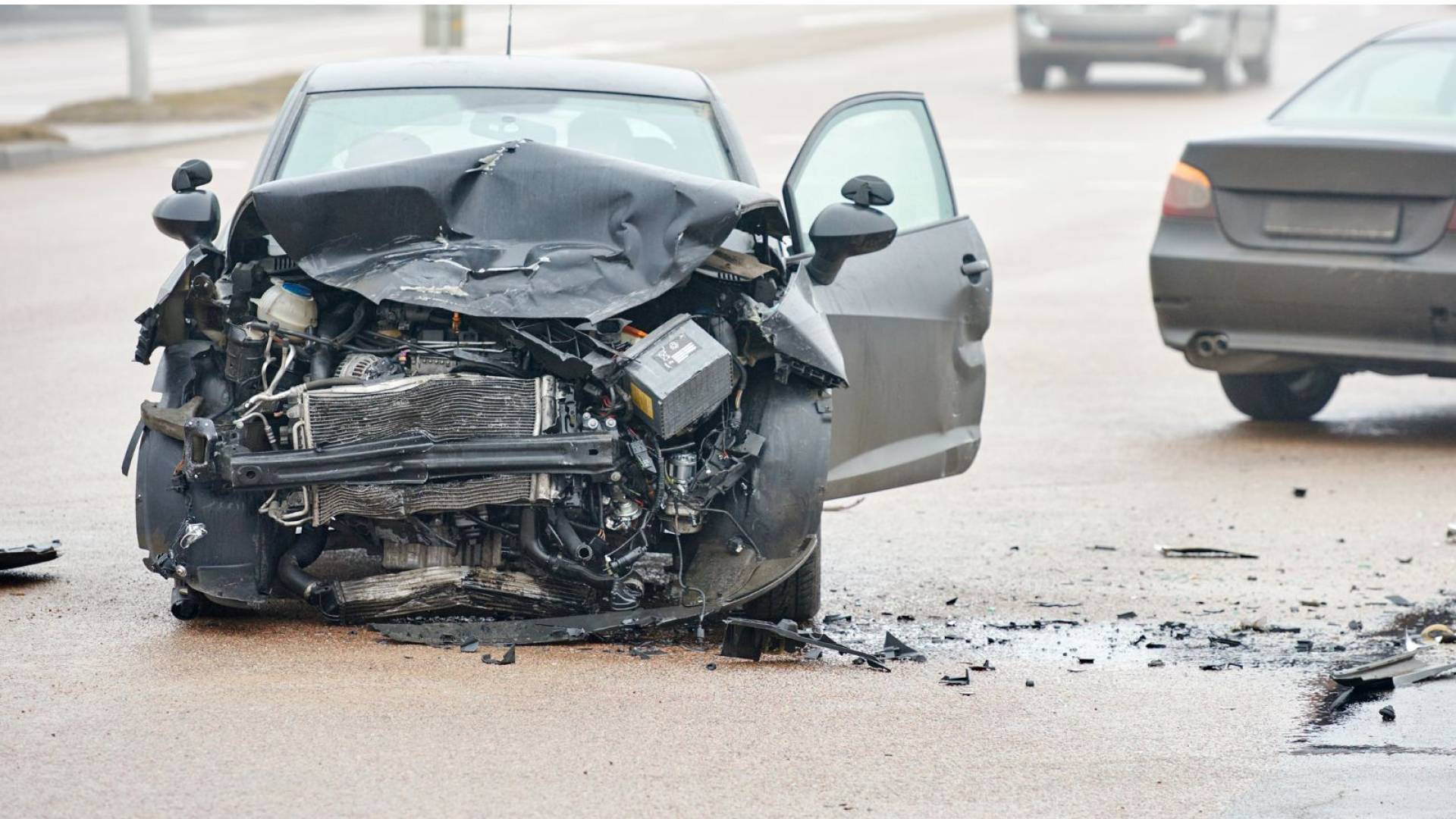 مركبة تعرضت لحادث تصادم