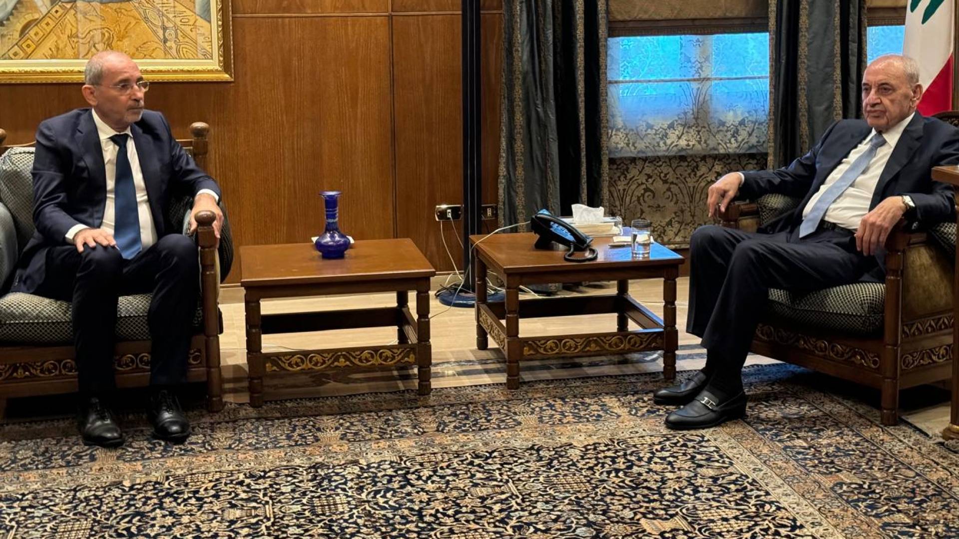 وزير الخارجية وشؤون المغتربين أيمن الصفدي ورئيس مجلس النواب اللبناني نبيه بري