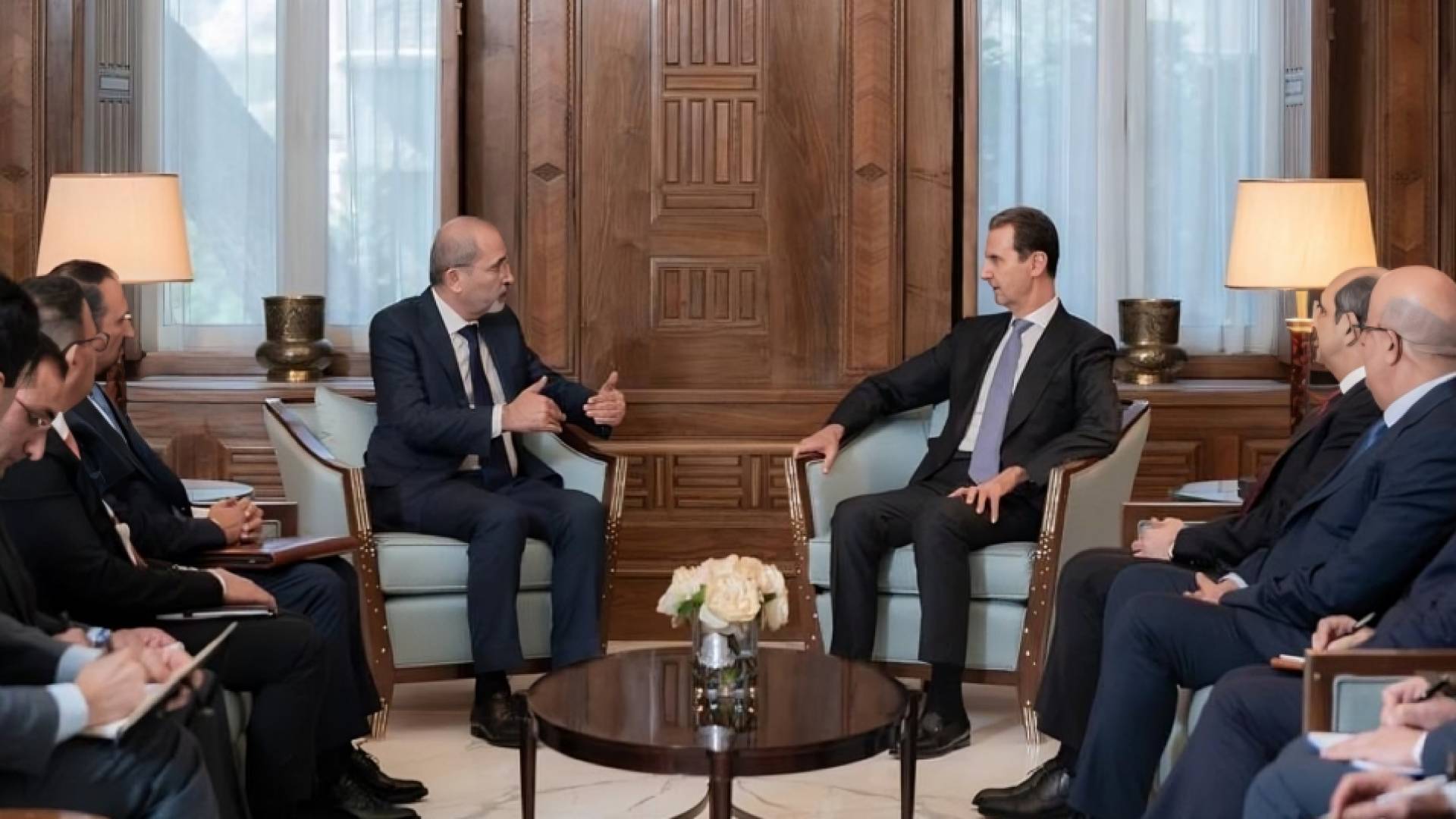 وزير الخارجية أيمن الصفدي والرئيس السوري بشار الأسد