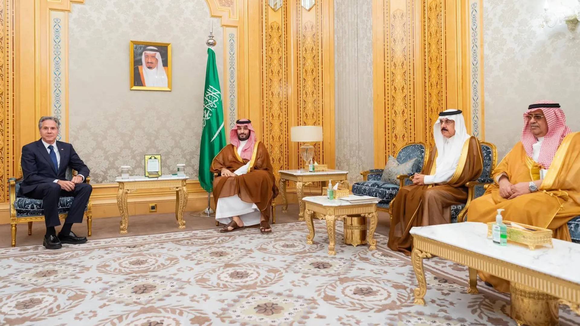 ولي العهد السعودي الأمير محمد بن سلمان ووزير الخارجية الأمريكي أنتوني بلينكن