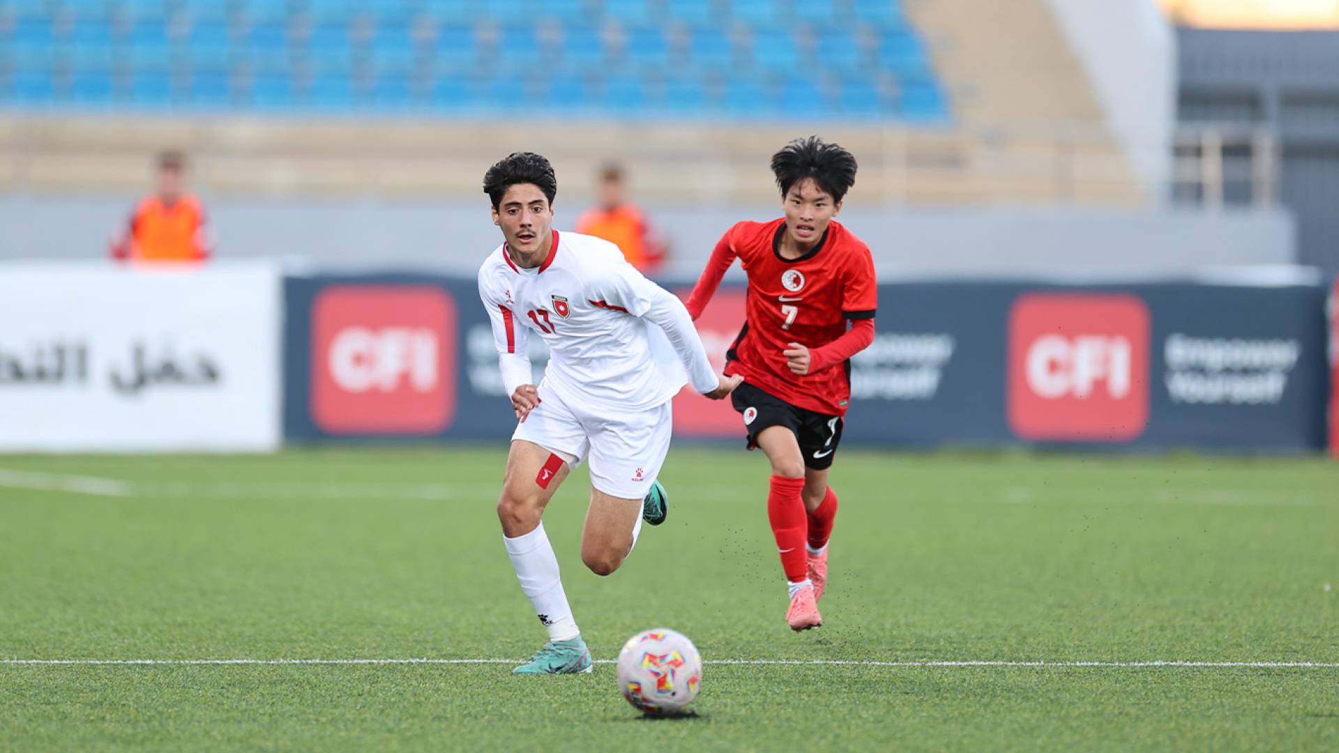 جانب من مباراة المنتخب الوطني تحت 17 أمام هونغ كونغ