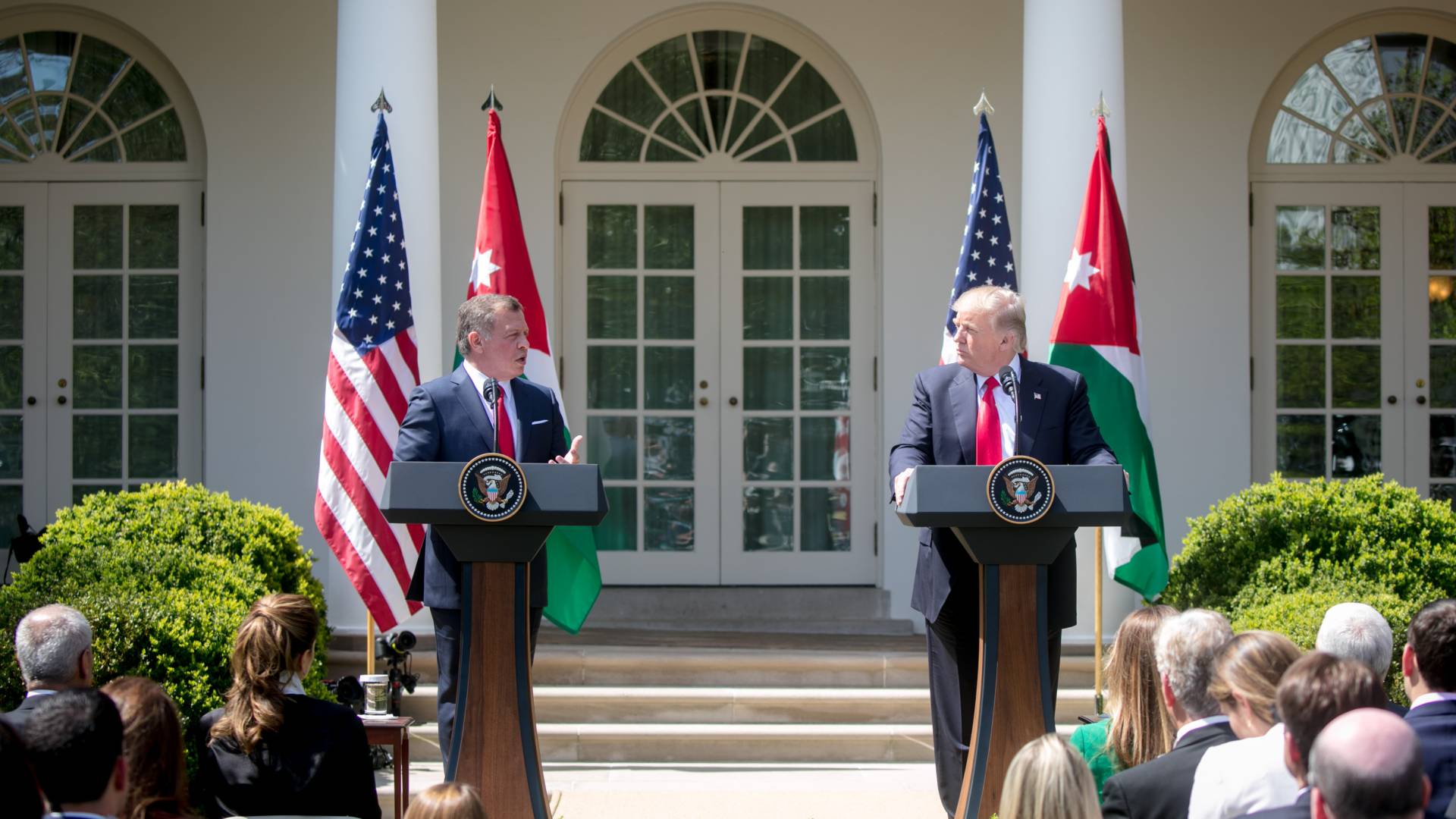 جلالة الملك عبدالله الثاني ودونالد ترمب في البيت الأبيض - أرشيفية