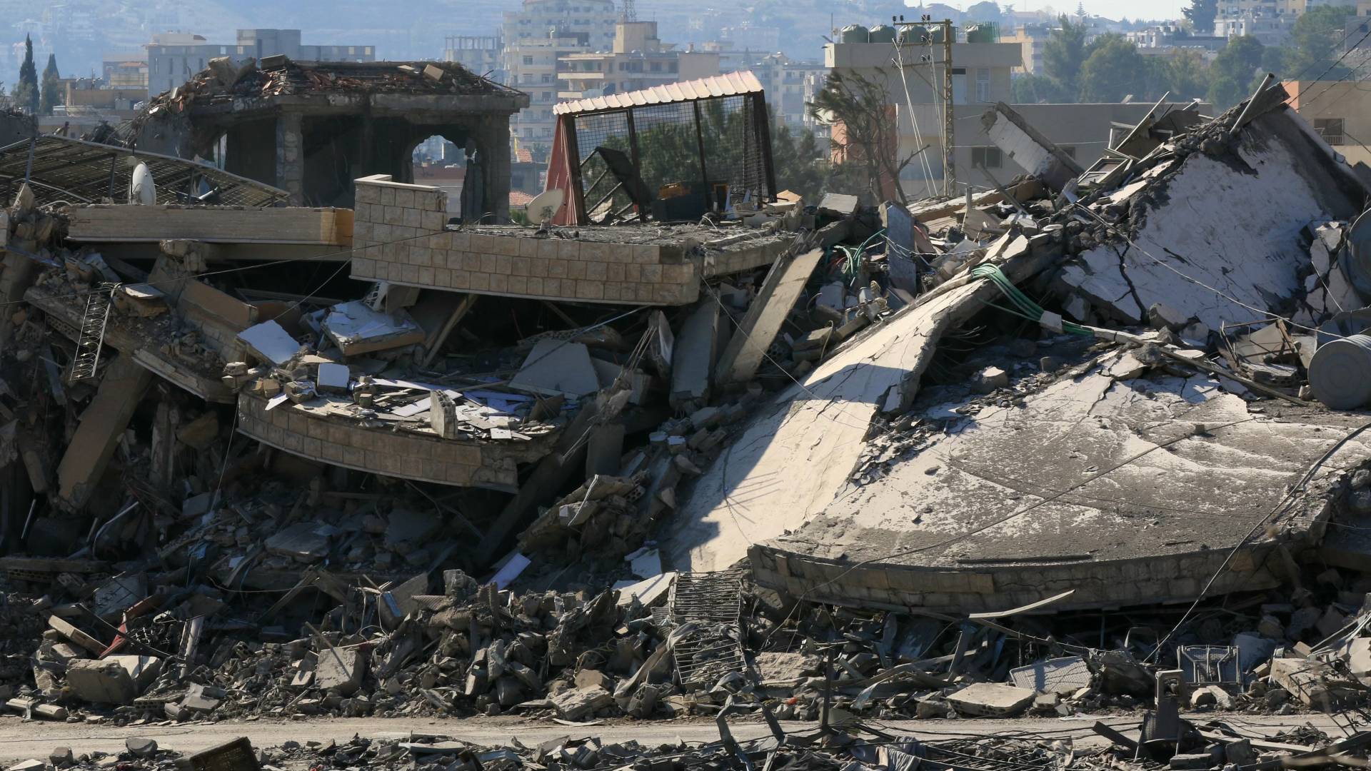 صورة تظهر مبنى تم تدميره خلال عدوان الاحتلال على لبنان